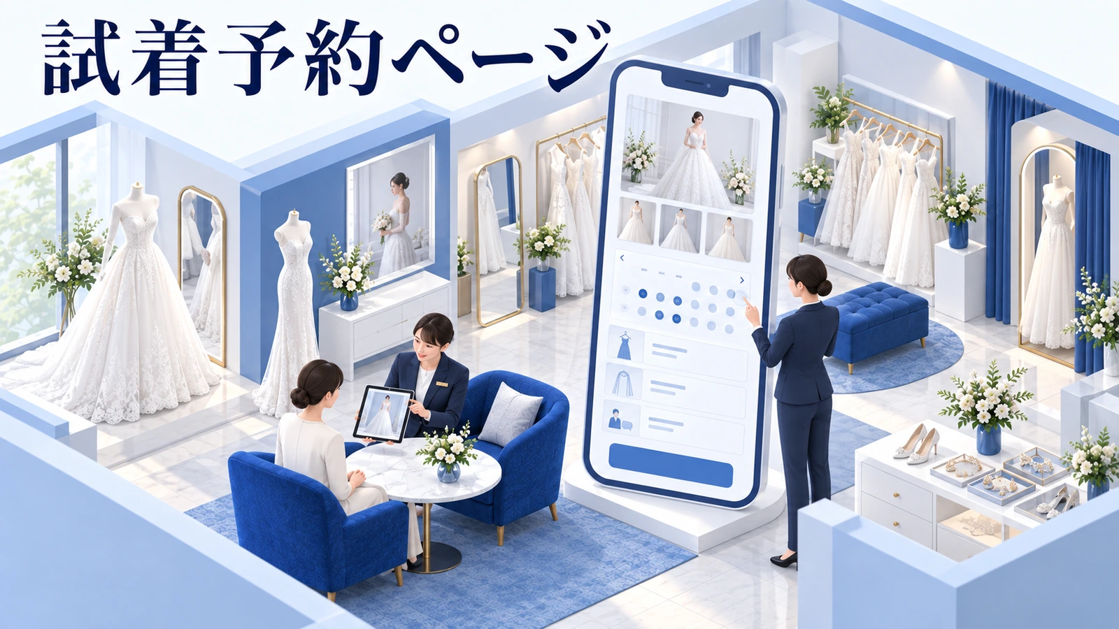 試着予約ページは、来店後にできることを明示するの図解