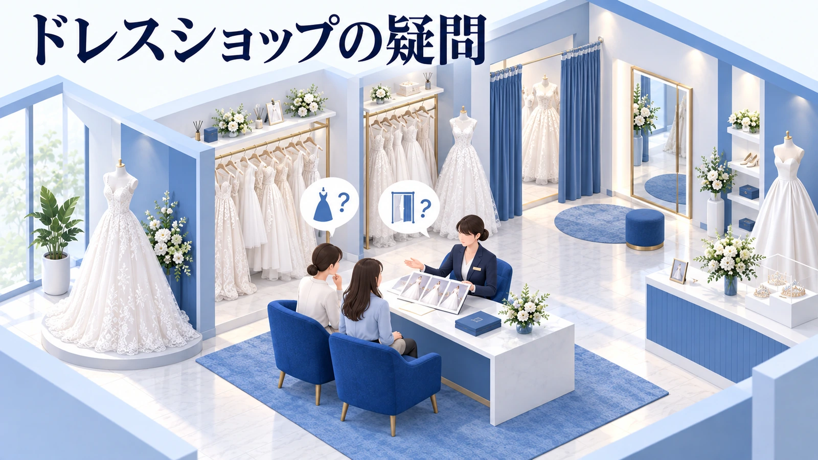 ドレスショップの集客でよくある質問の図解
