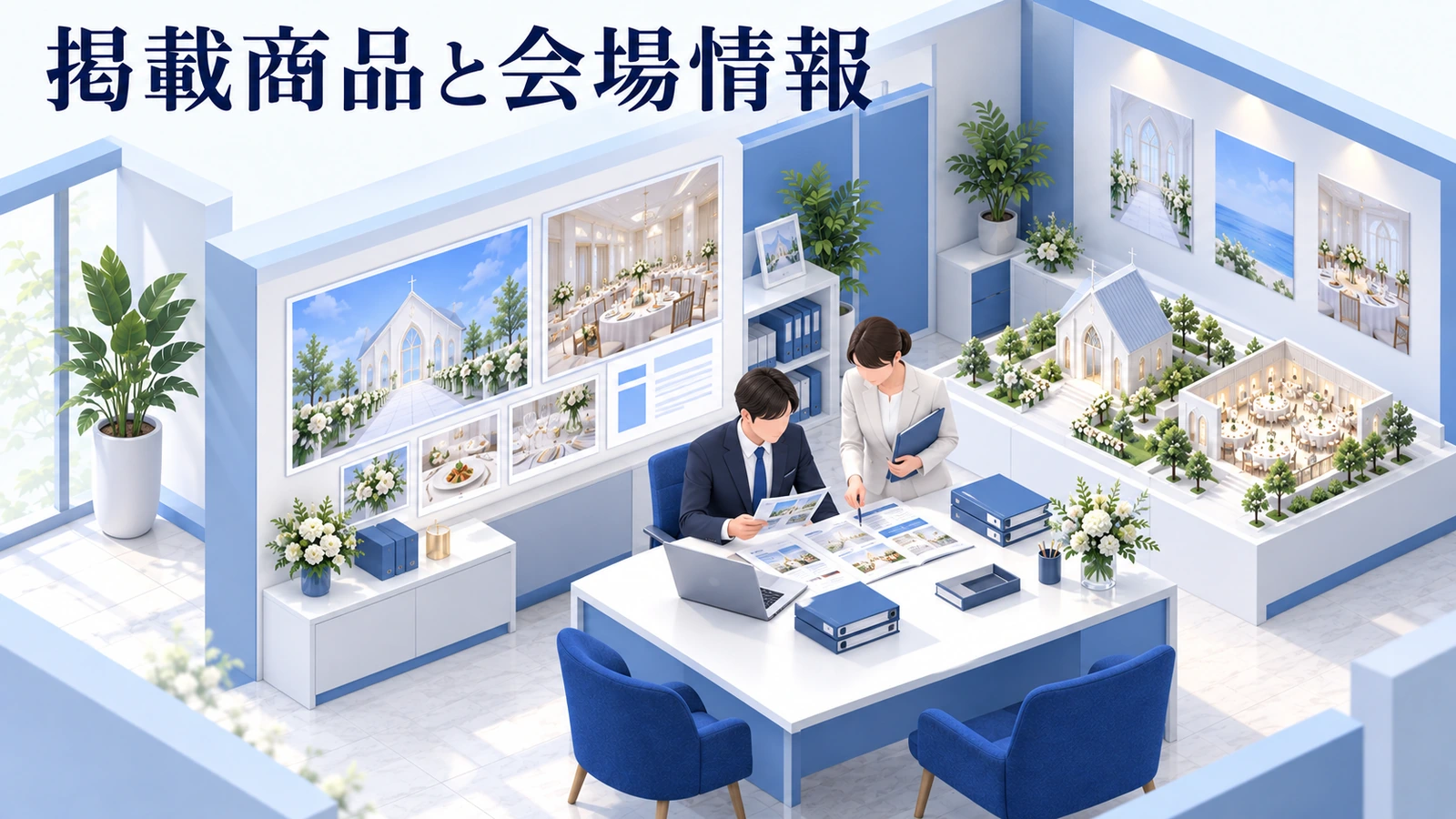 掲載の相談では、会場情報と契約商品を分けて確認するの図解