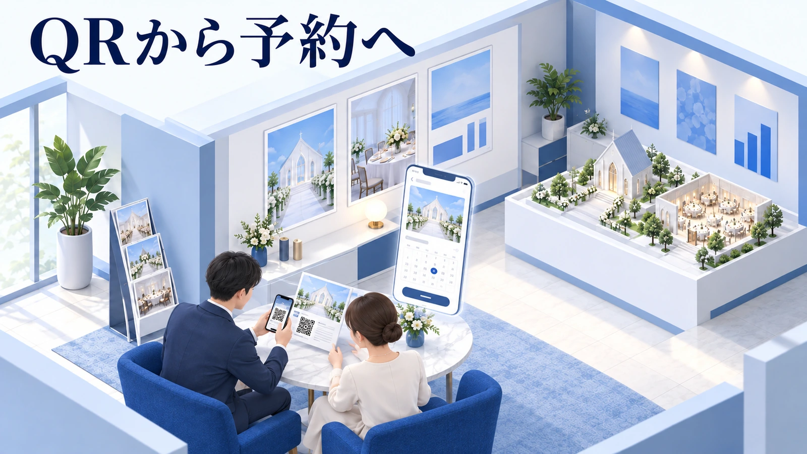 QRコードの先は、チラシの約束と一致させるの図解