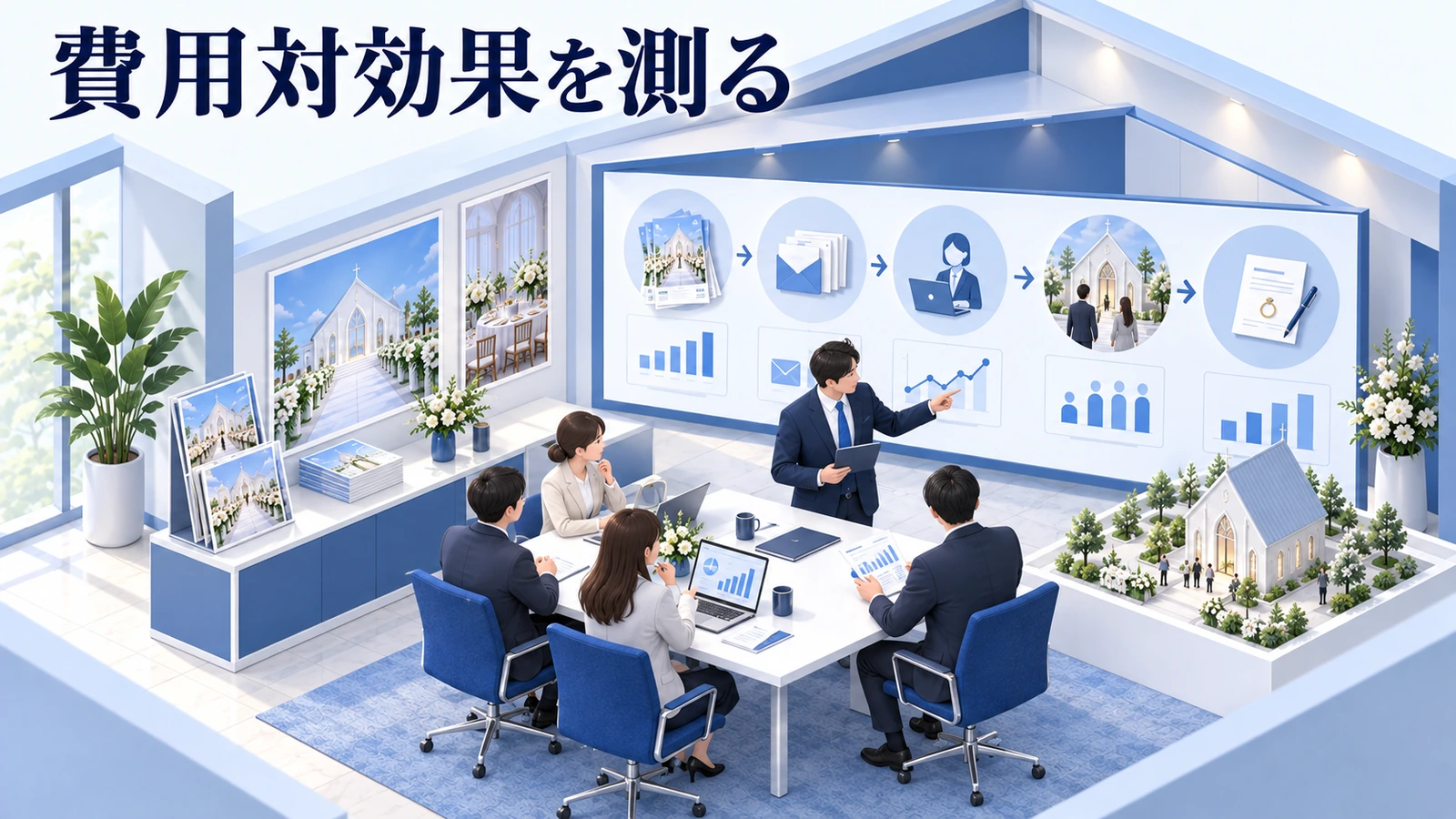費用対効果は印刷枚数ではなく、来館まで含めて判断するの図解