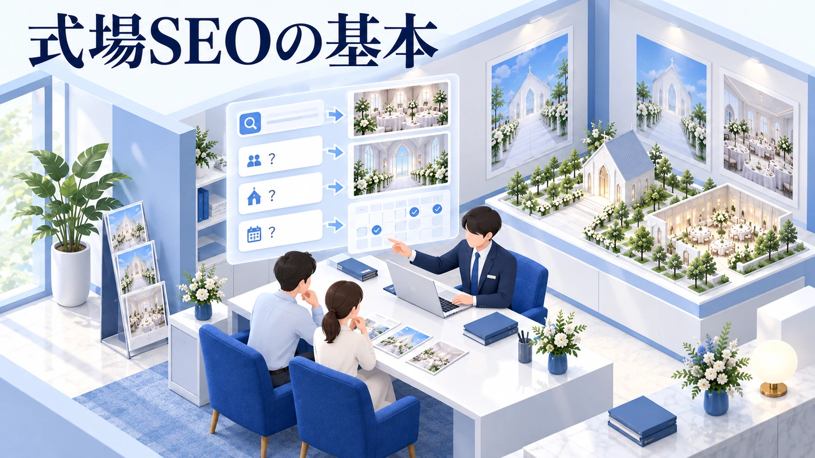 式場SEOは、自会場が提供できる結婚式を探す人に答えるの図解