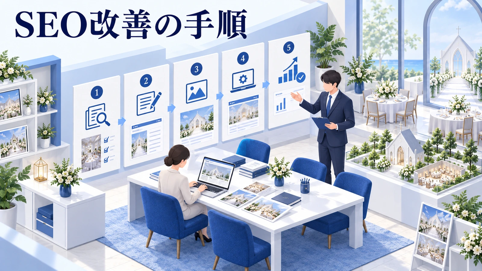 会場情報の整理から検証まで、順番を決めて取り組むの図解