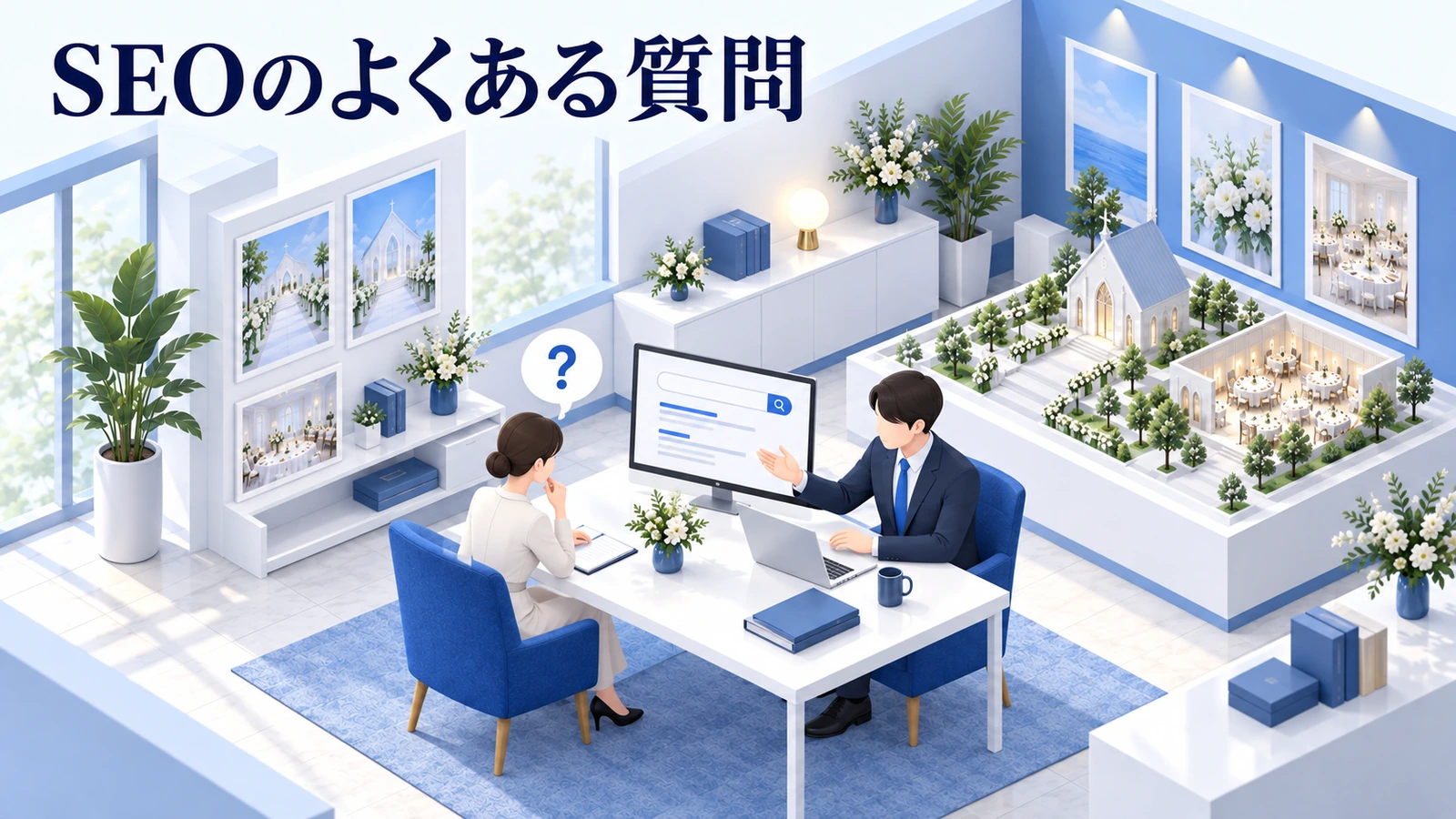 結婚式場のSEO対策についてよくある質問の図解