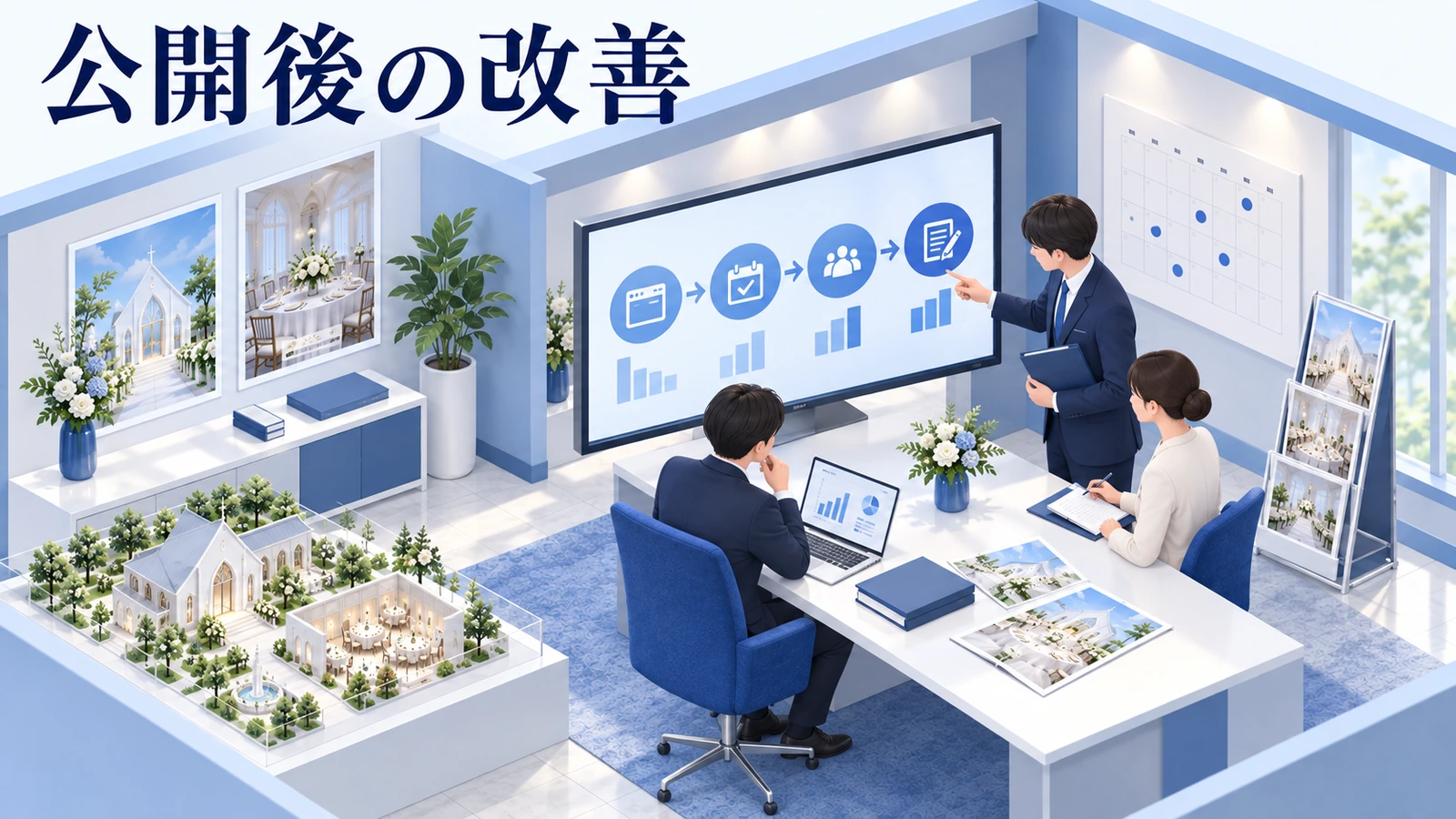 公開後は、ページから実来館までの記録で改善するの図解