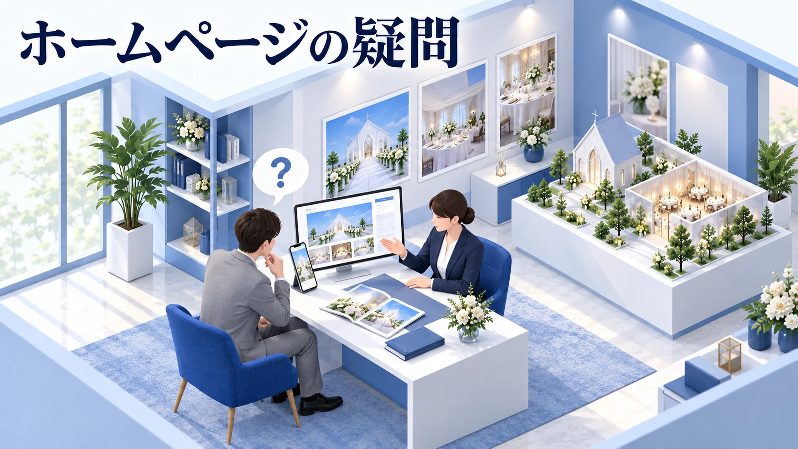 結婚式場ホームページの制作・改善でよくある質問の図解