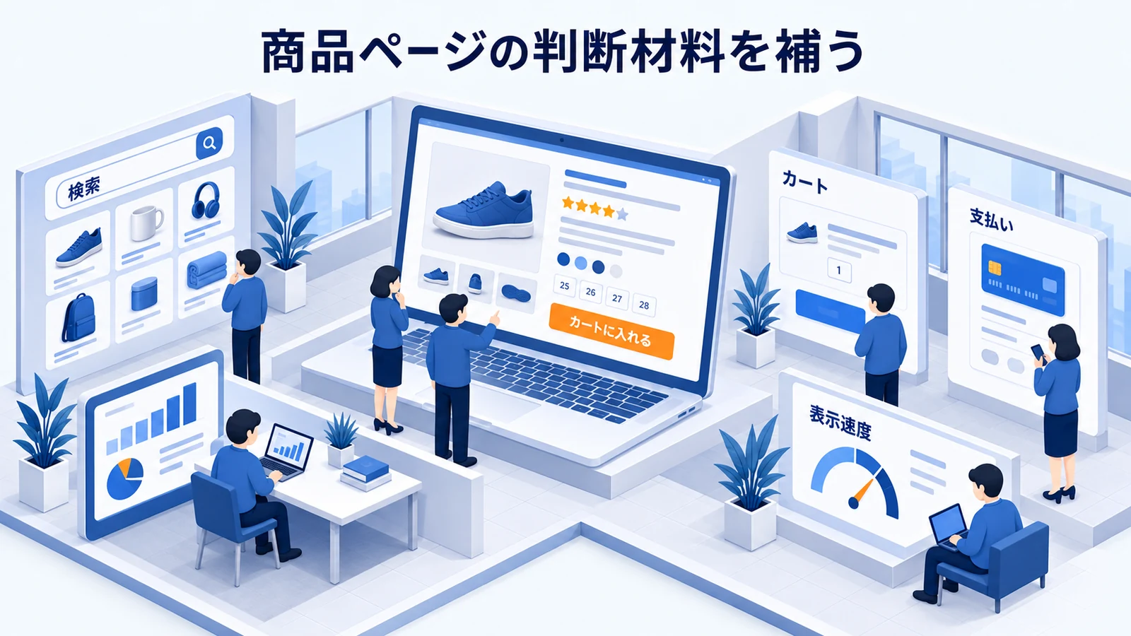 商品ページの判断材料を補うを確認するECサイト責任者のImage 2.0図解