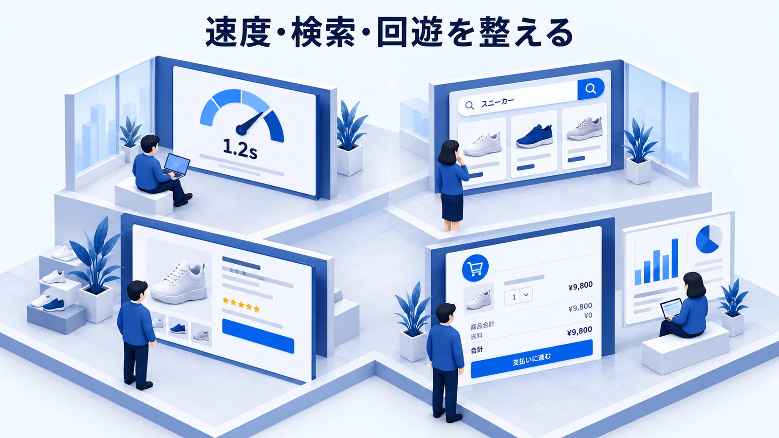 速度・検索・回遊を整えるを確認するECサイト責任者のImage 2.0図解