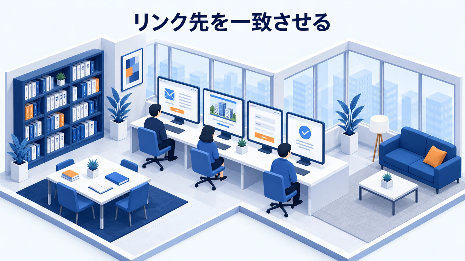 リンク先を一致させる