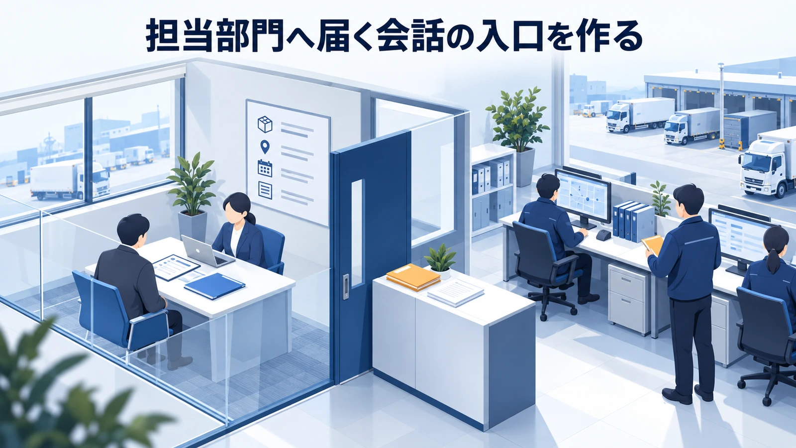 「担当部門へ届く会話の入口を作る」の要点を整理したImage 2.0図解