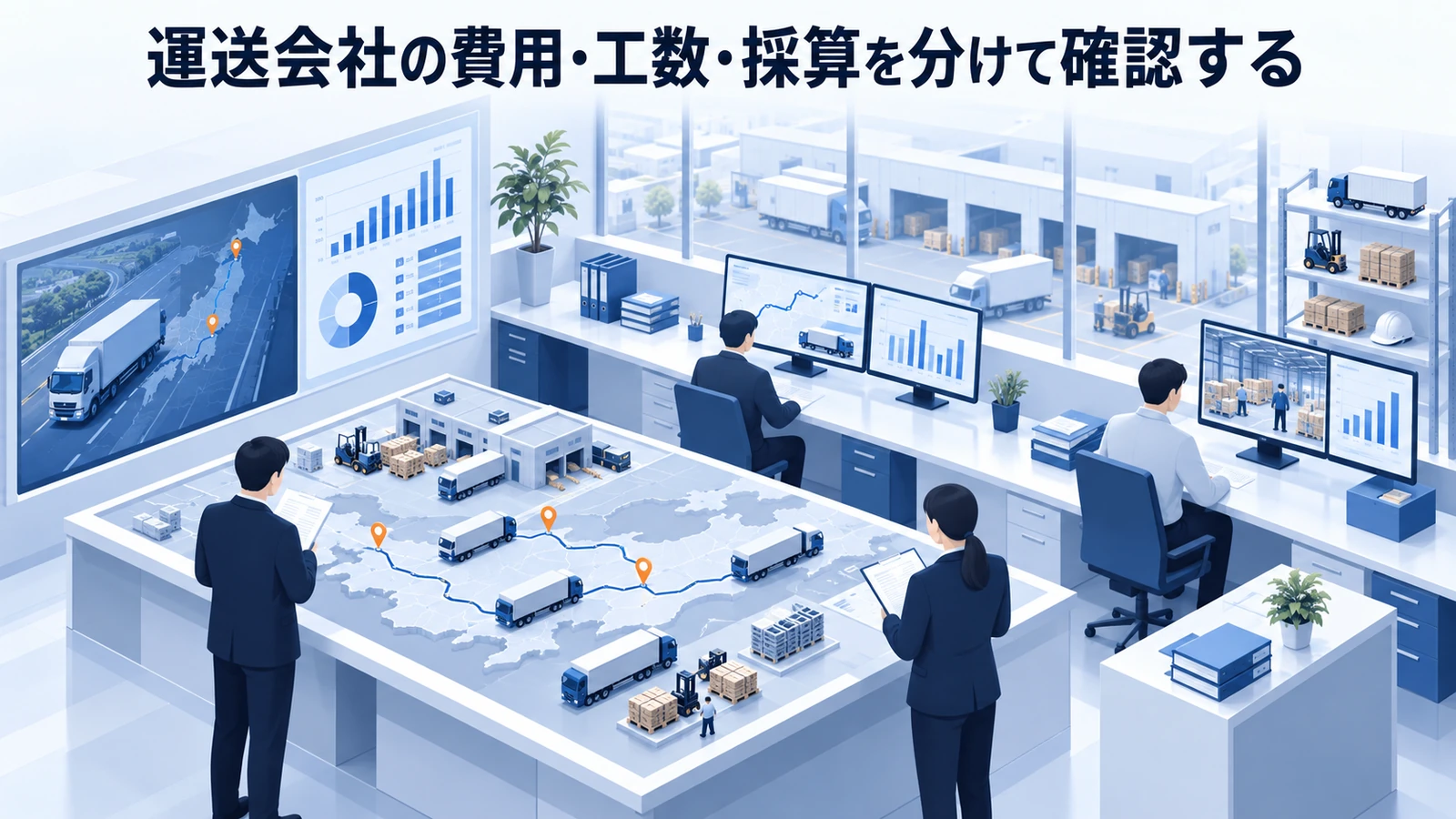 「運送会社の費用・工数・採算を分けて確認する」の要点を整理したImage 2.0図解