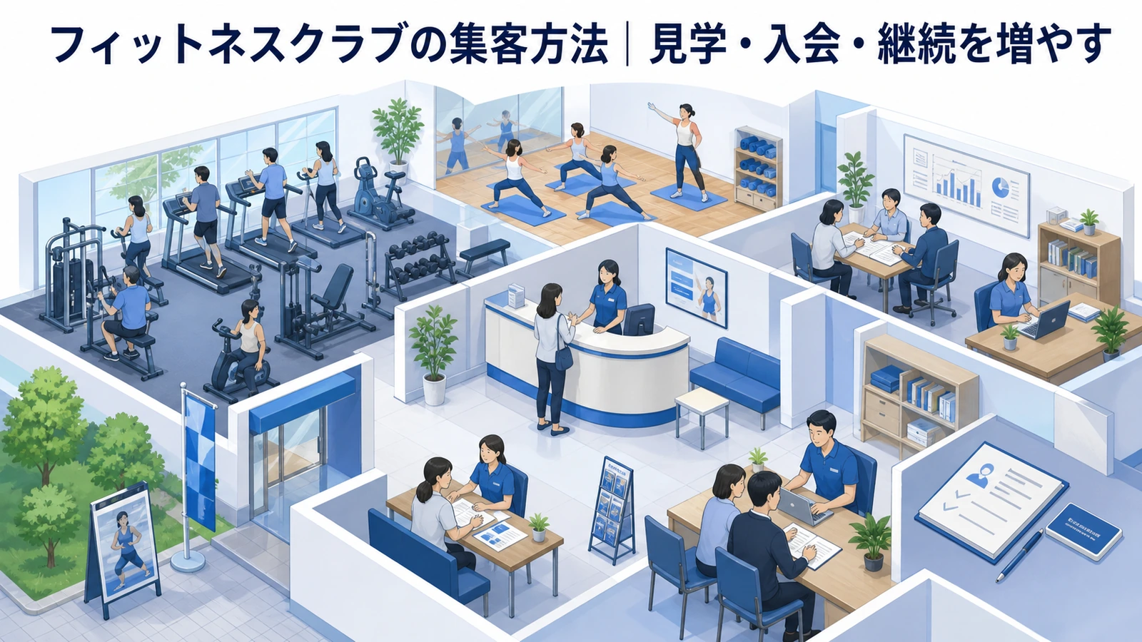 フィットネスクラブの集客方法｜見学・入会・継続を増やす