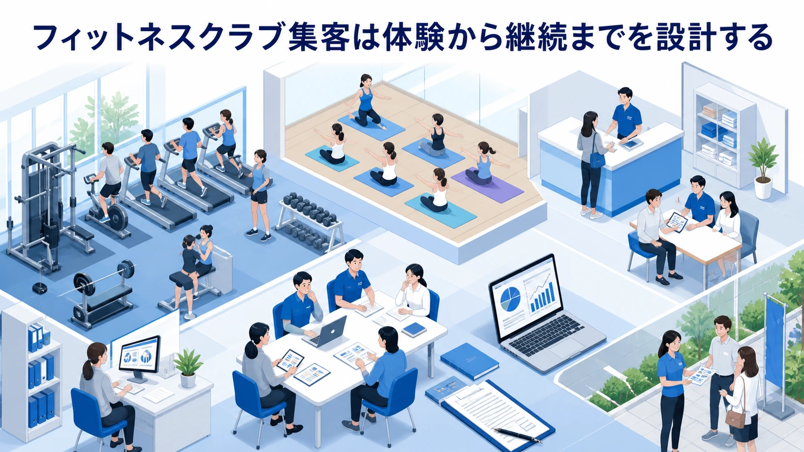 フィットネスクラブ集客は体験から継続までを設計する