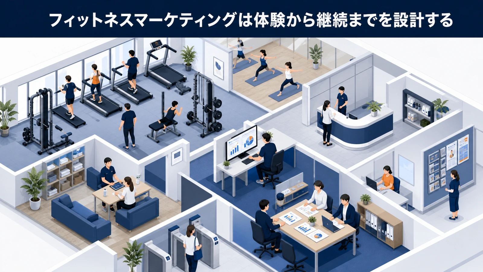 フィットネスマーケティングは体験から継続までを設計する