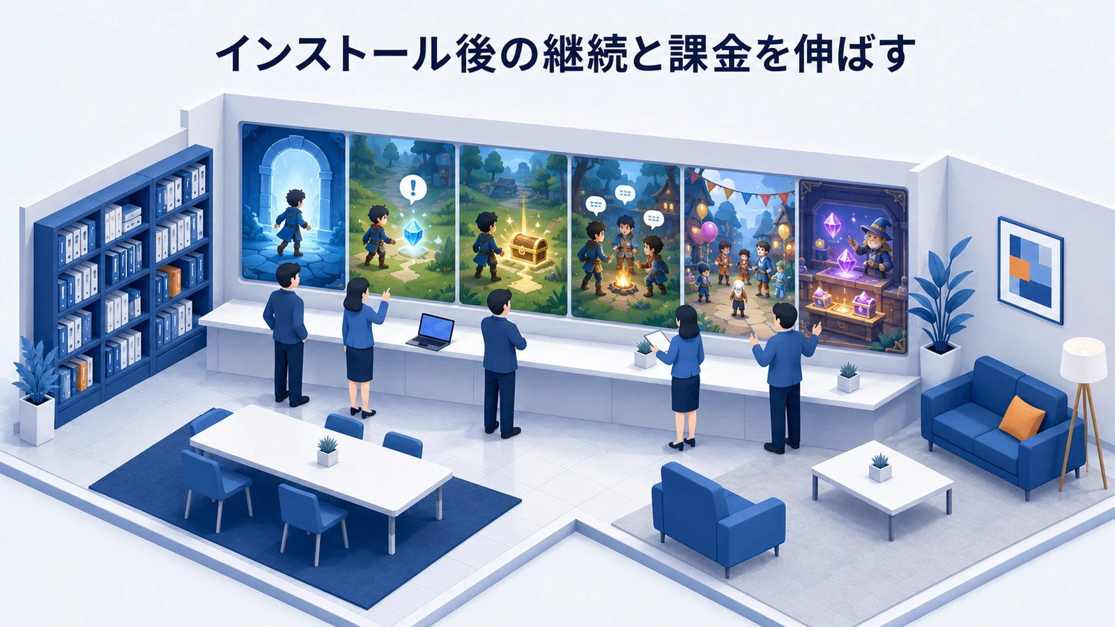 インストール後の継続と課金を伸ばす