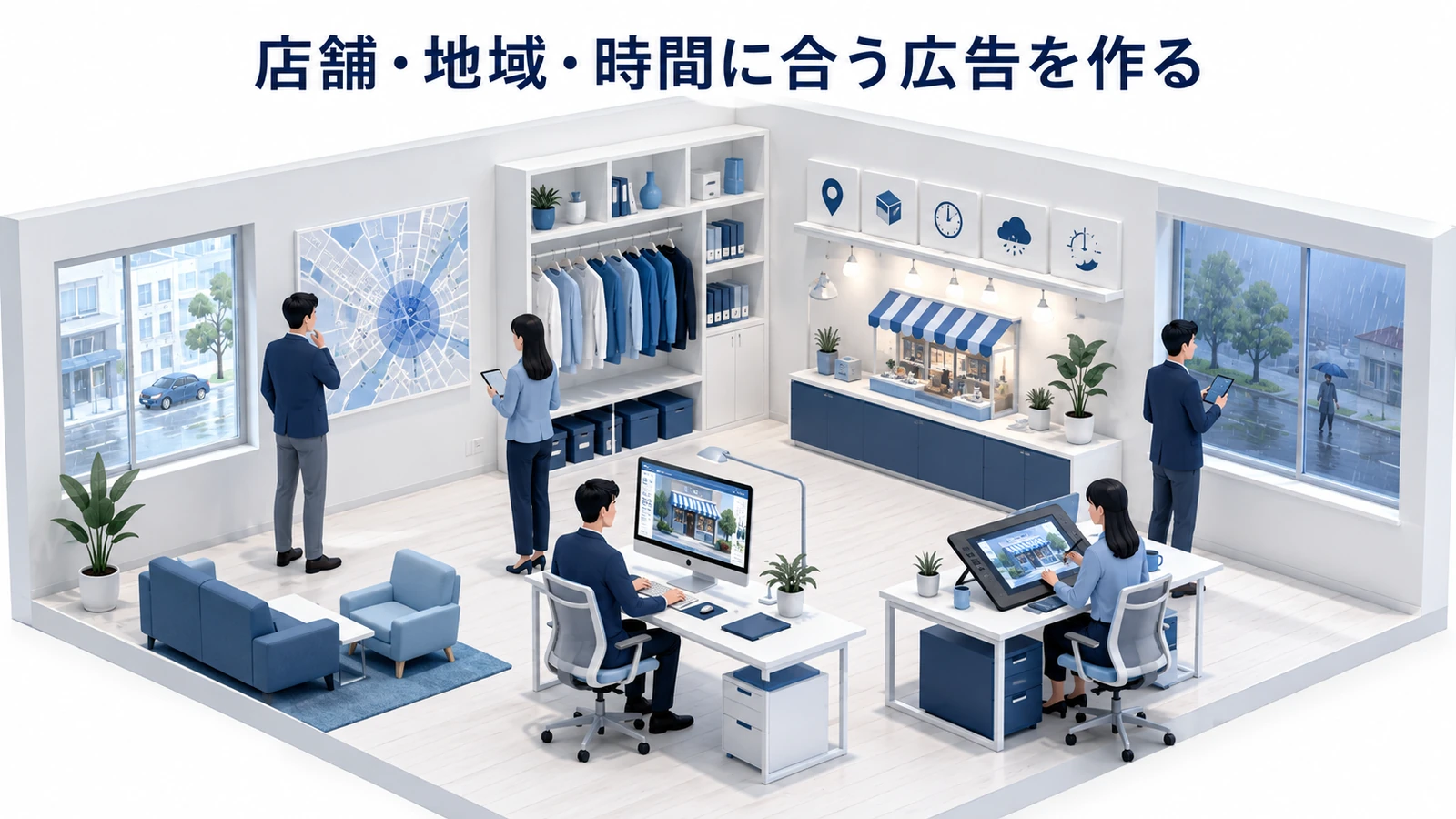 店舗・地域・時間に合う広告を作る
