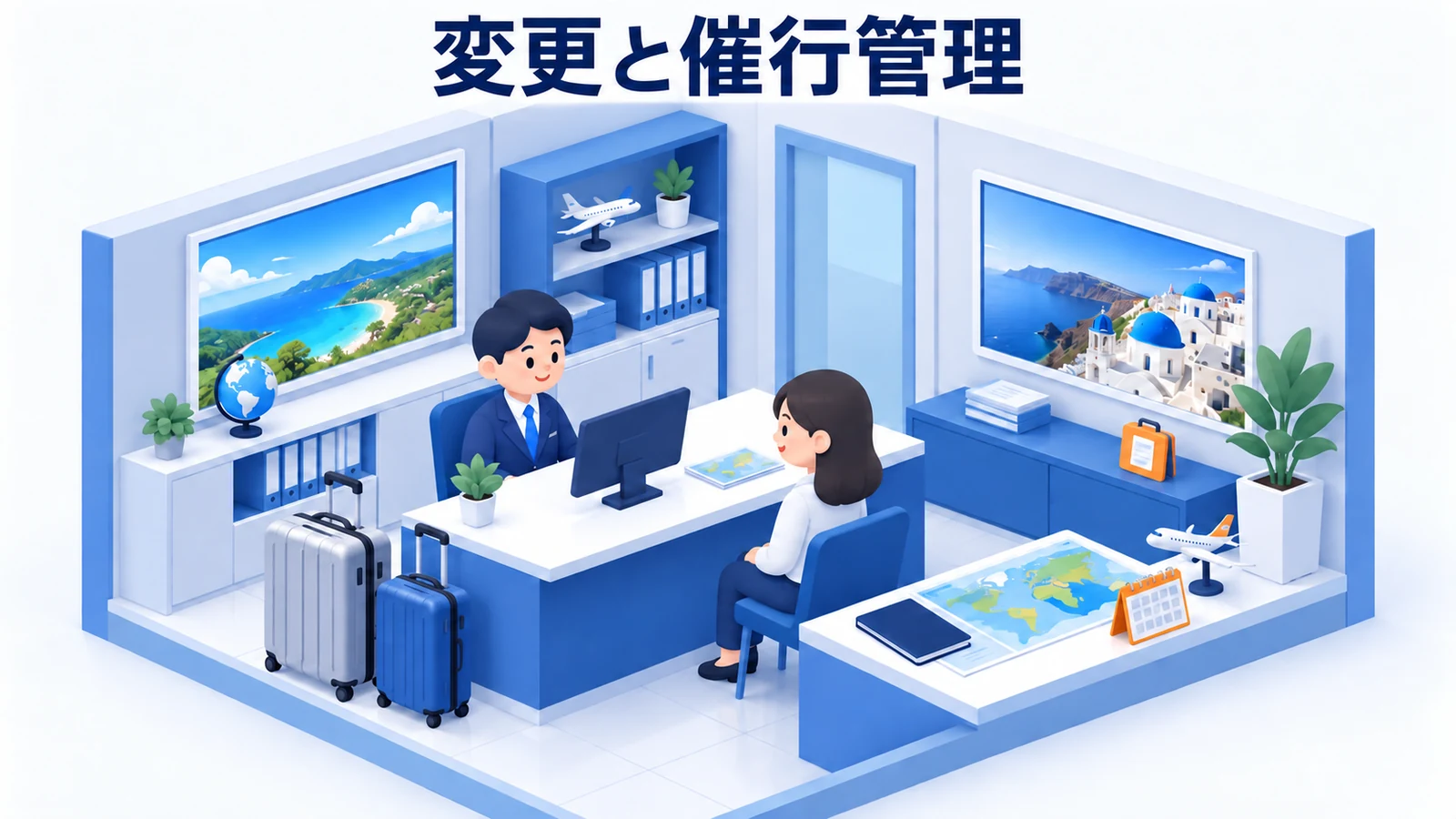 成約後の変更と催行を営業の工程に入れるの図解