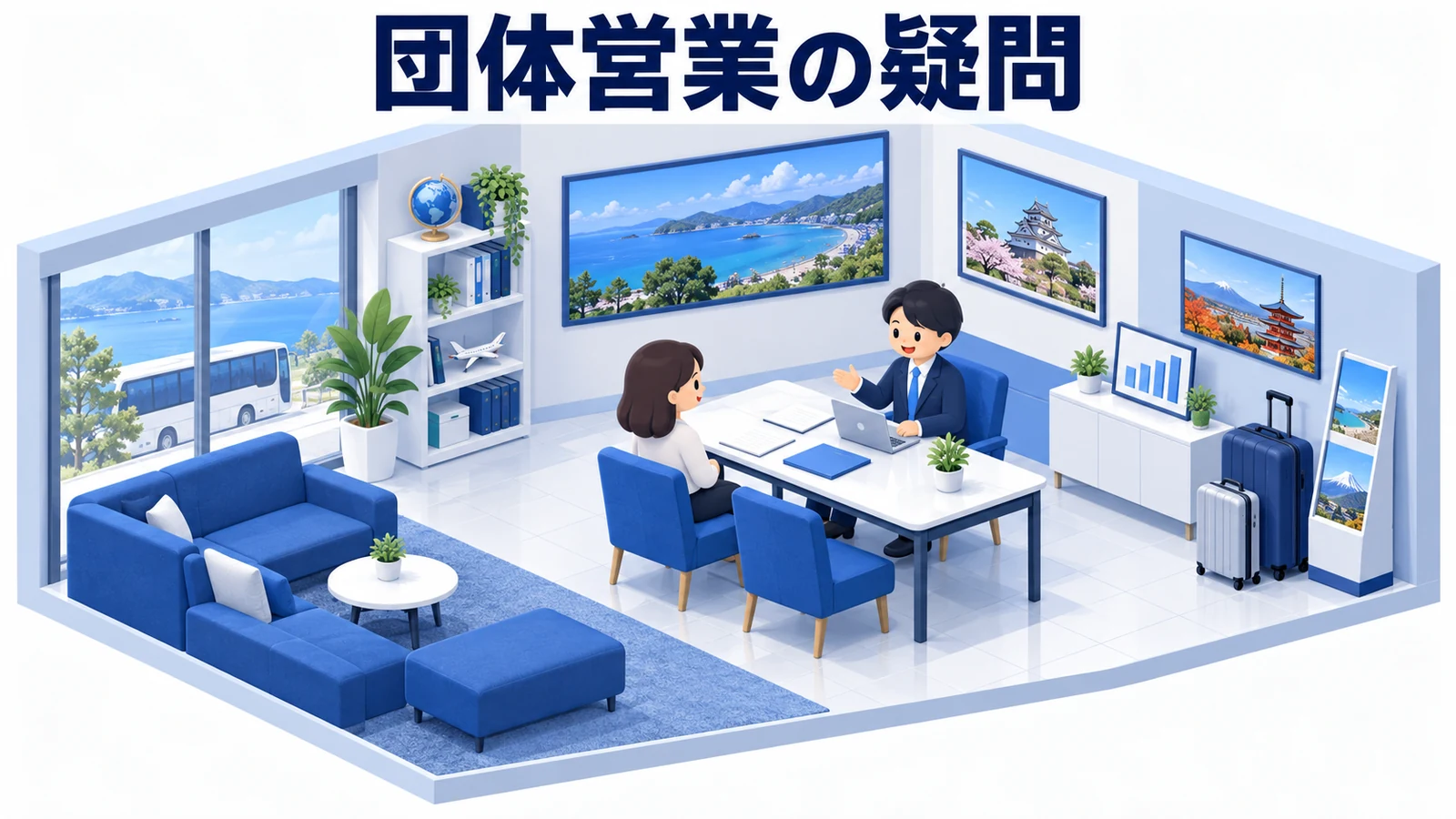 団体旅行営業のよくある質問の図解