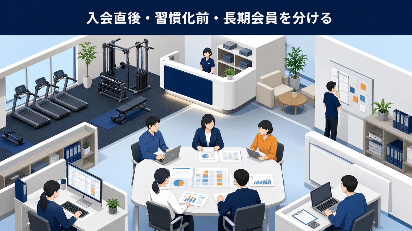 入会直後・習慣化前・長期会員を分ける