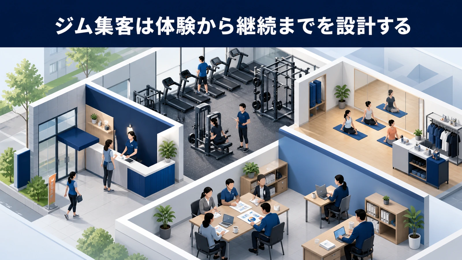 ジム集客は体験から継続までを設計する