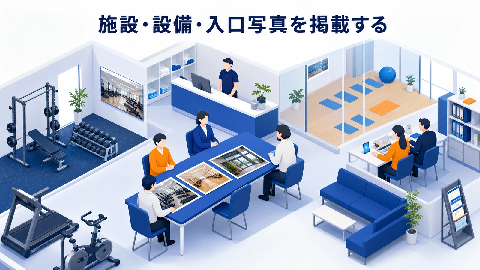 施設・設備・入口写真を掲載する