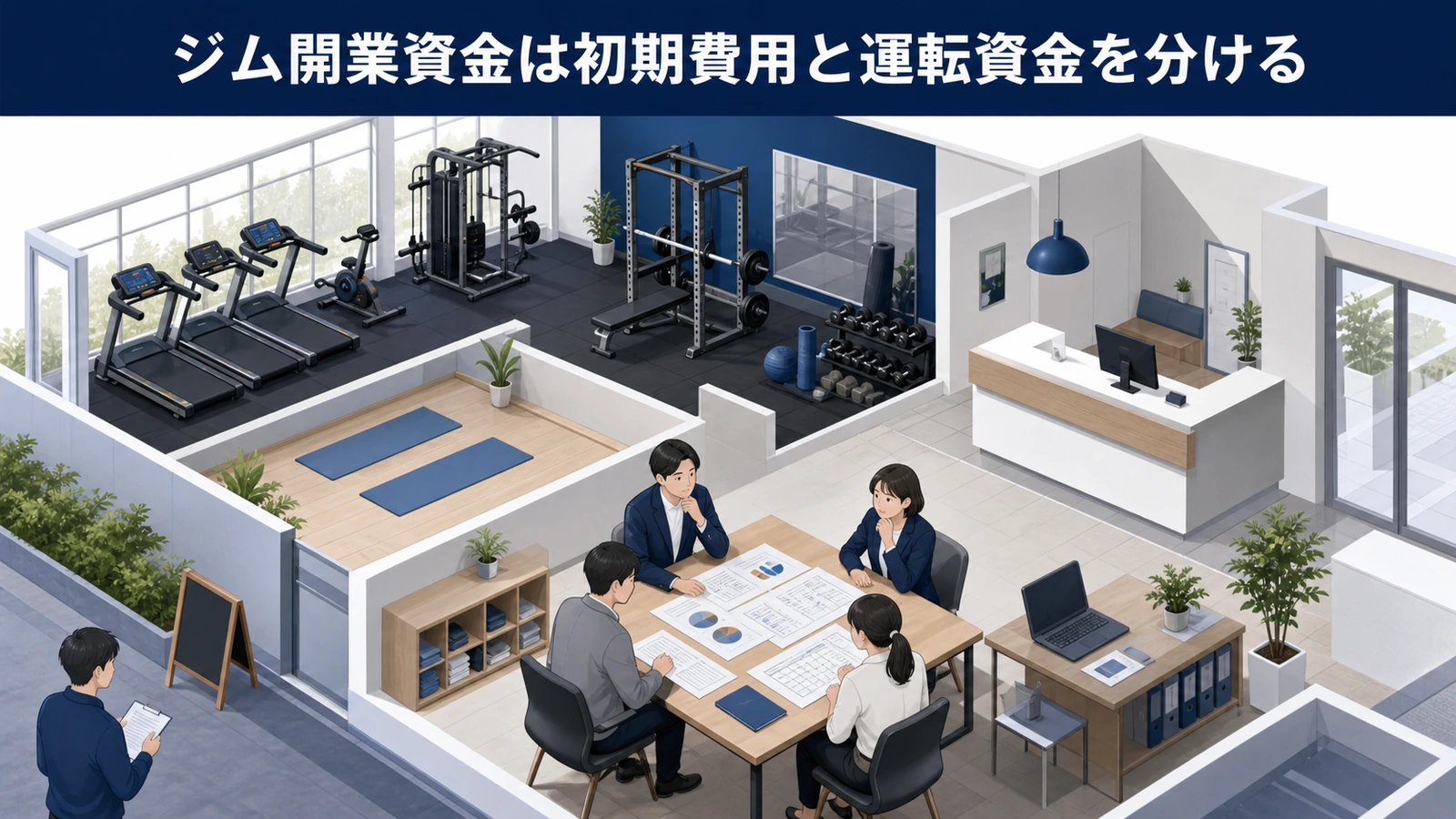 ジム開業資金は初期費用と運転資金を分ける