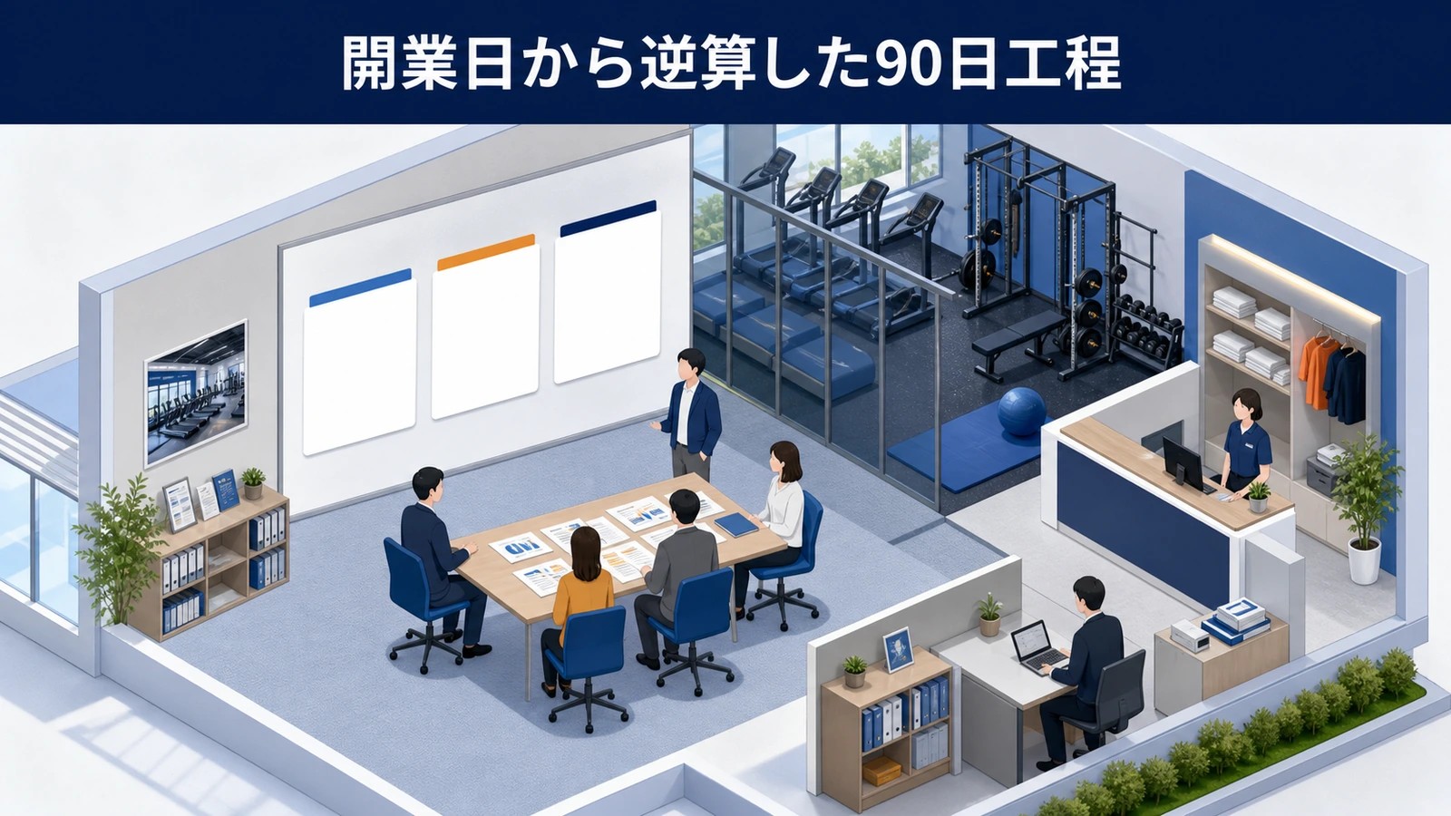 開業日から逆算した90日工程