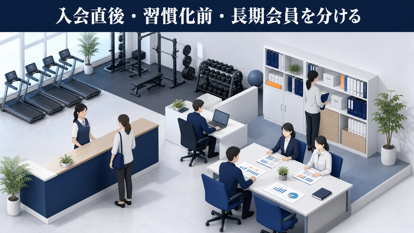入会直後・習慣化前・長期会員を分ける