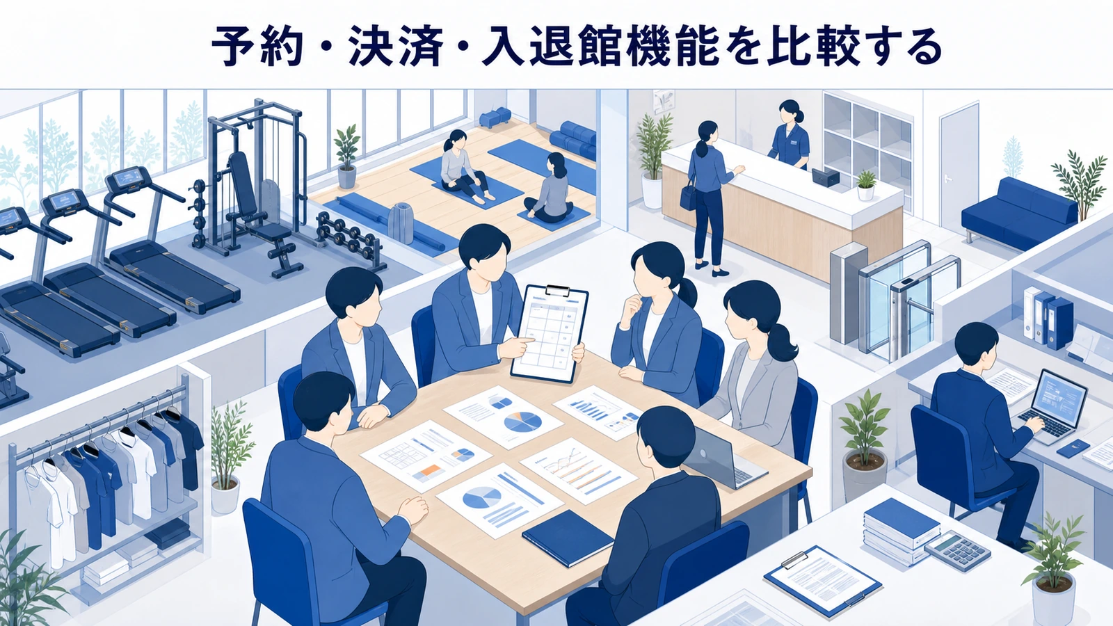 予約・決済・入退館機能を比較する