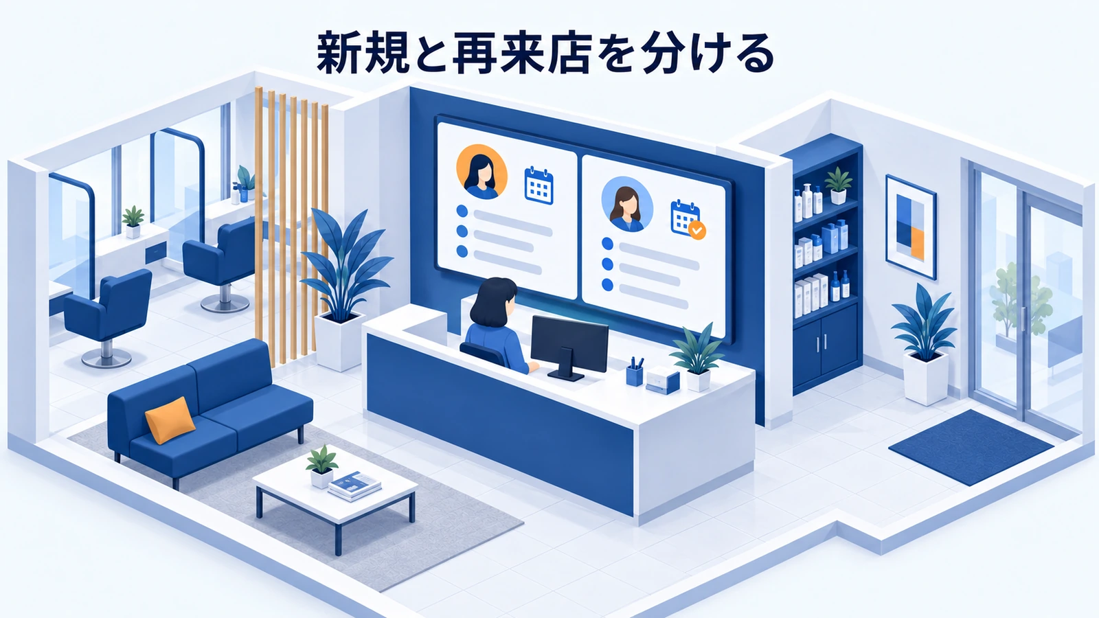 新規と再来店を分ける