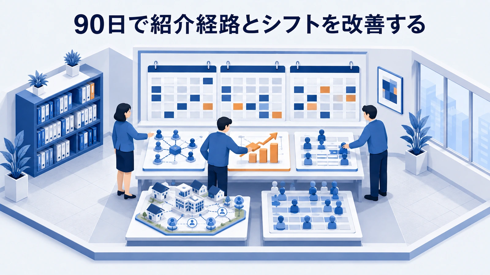 90日で紹介経路とシフトを改善するを整理したImage 2.0図解