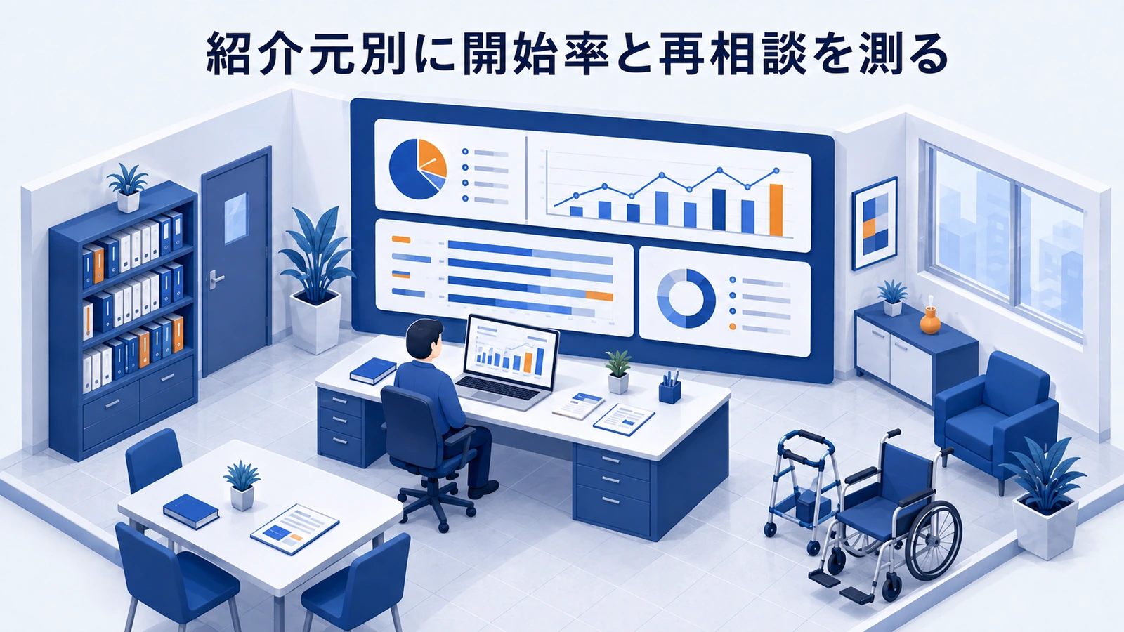 紹介元別に開始率と再相談を測るを整理したImage 2.0図解