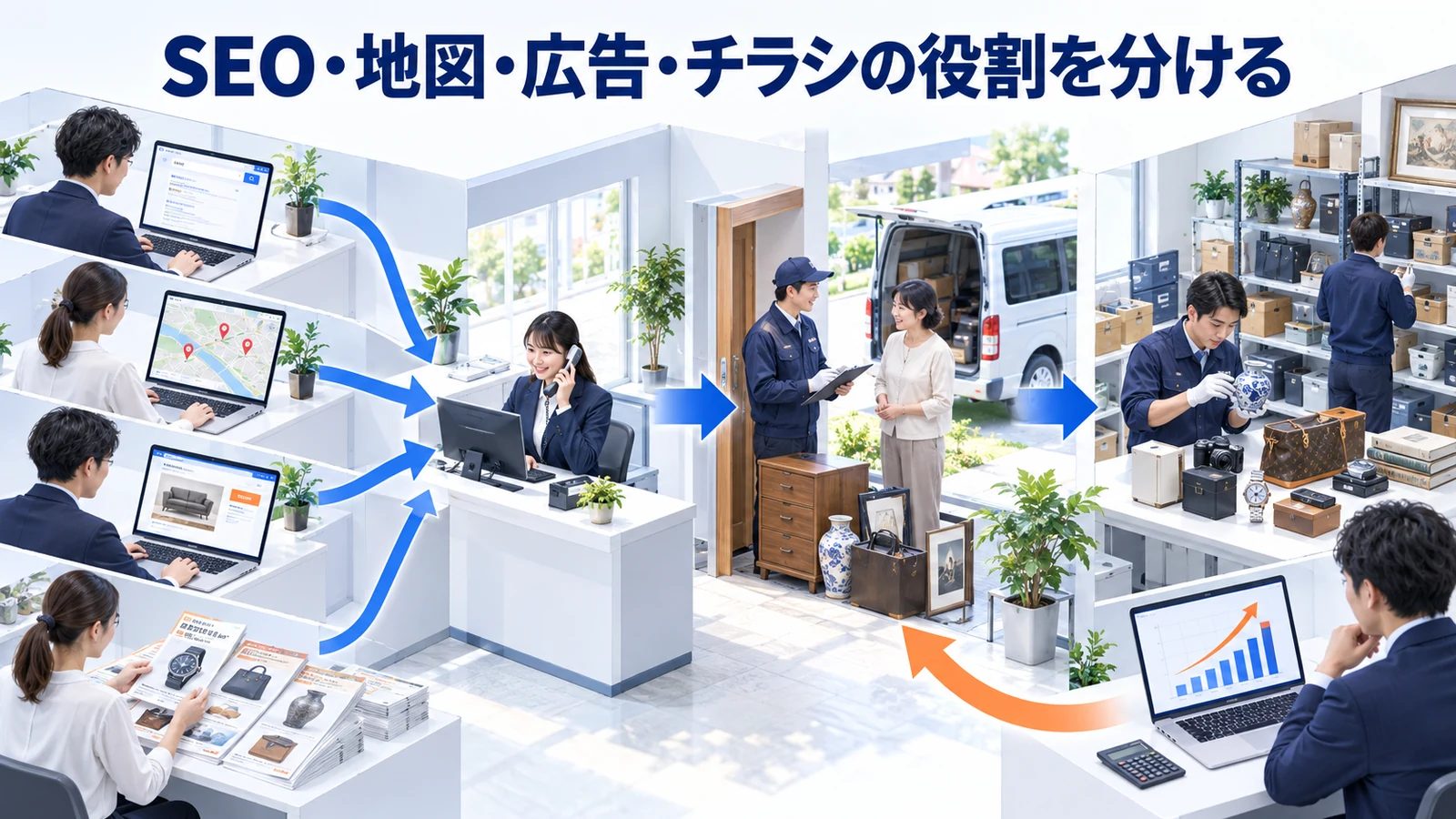SEO・地図・広告・チラシの役割を分けるを整理したImage 2.0図解