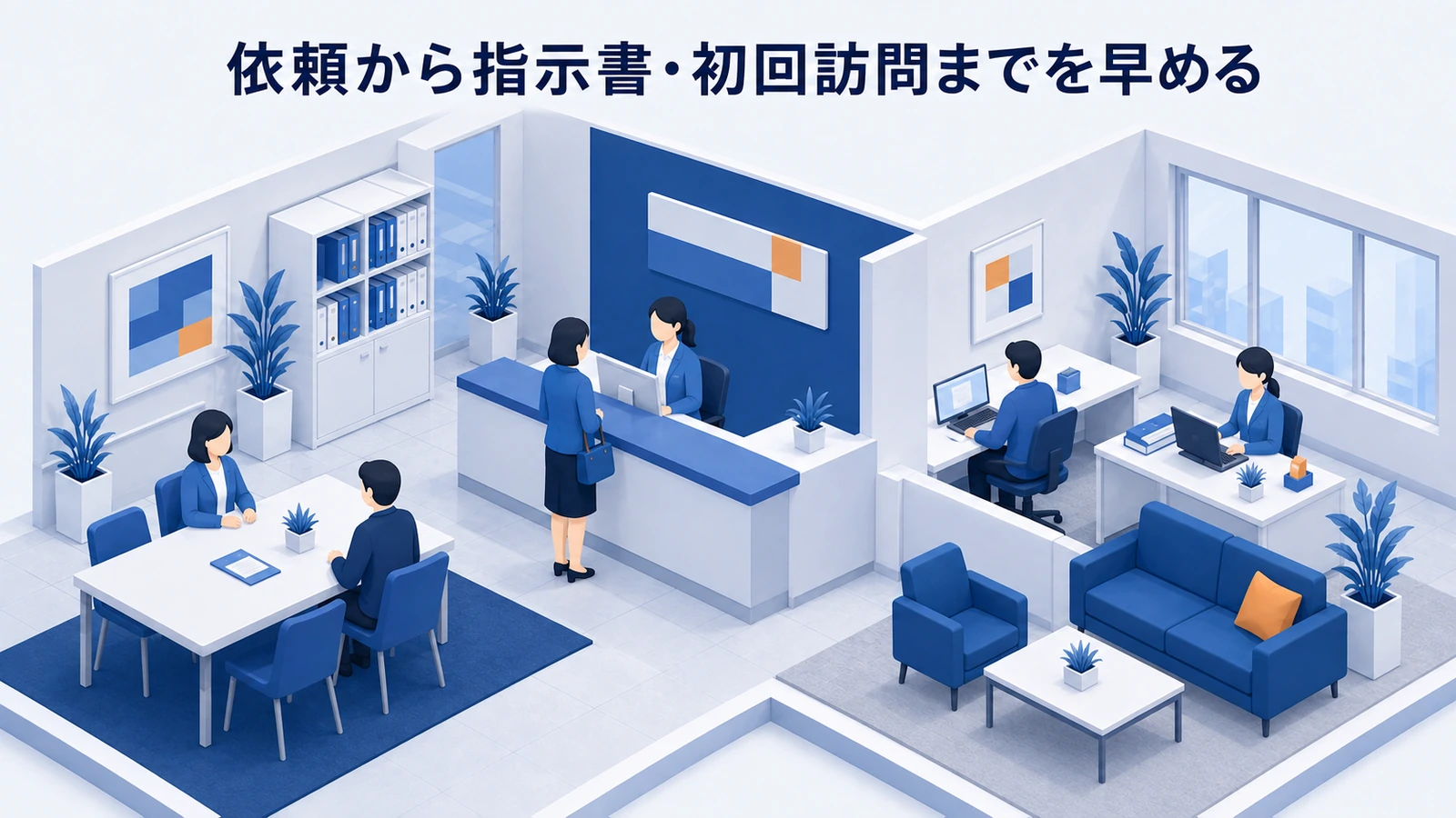 依頼から指示書・初回訪問までを早めるを整理したImage 2.0図解