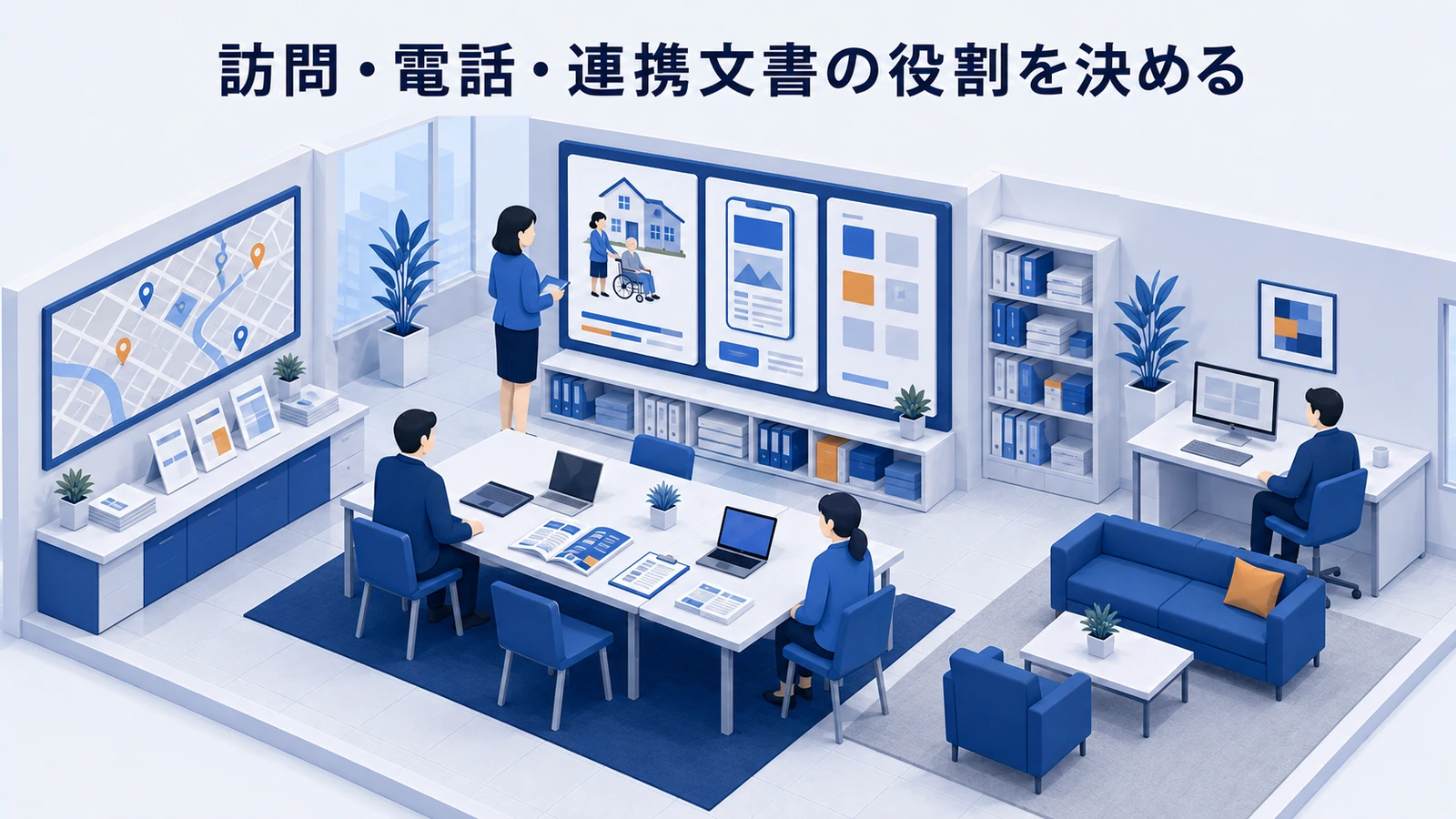 訪問・電話・連携文書の役割を決めるを整理したImage 2.0図解