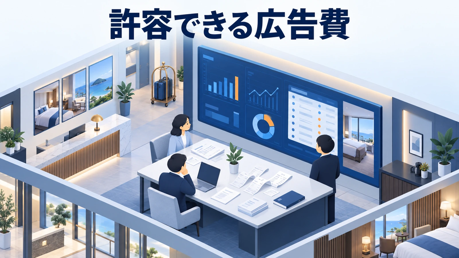予約一件の利益から許容広告費を決めるの図解