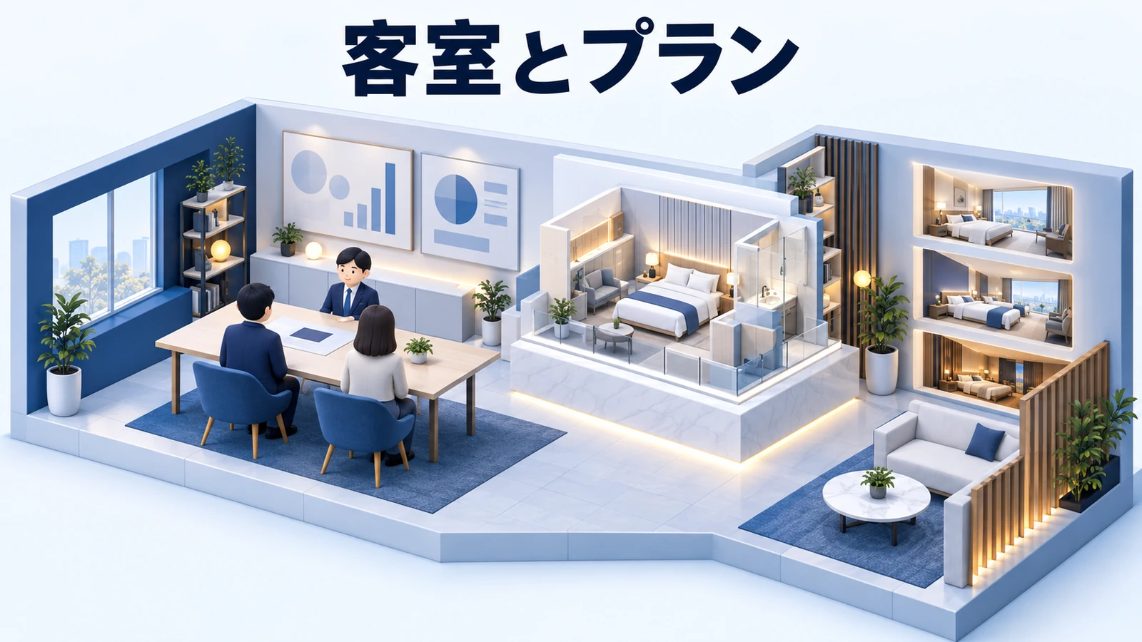 客室とプランは価値と原価と作業量を揃えるの図解