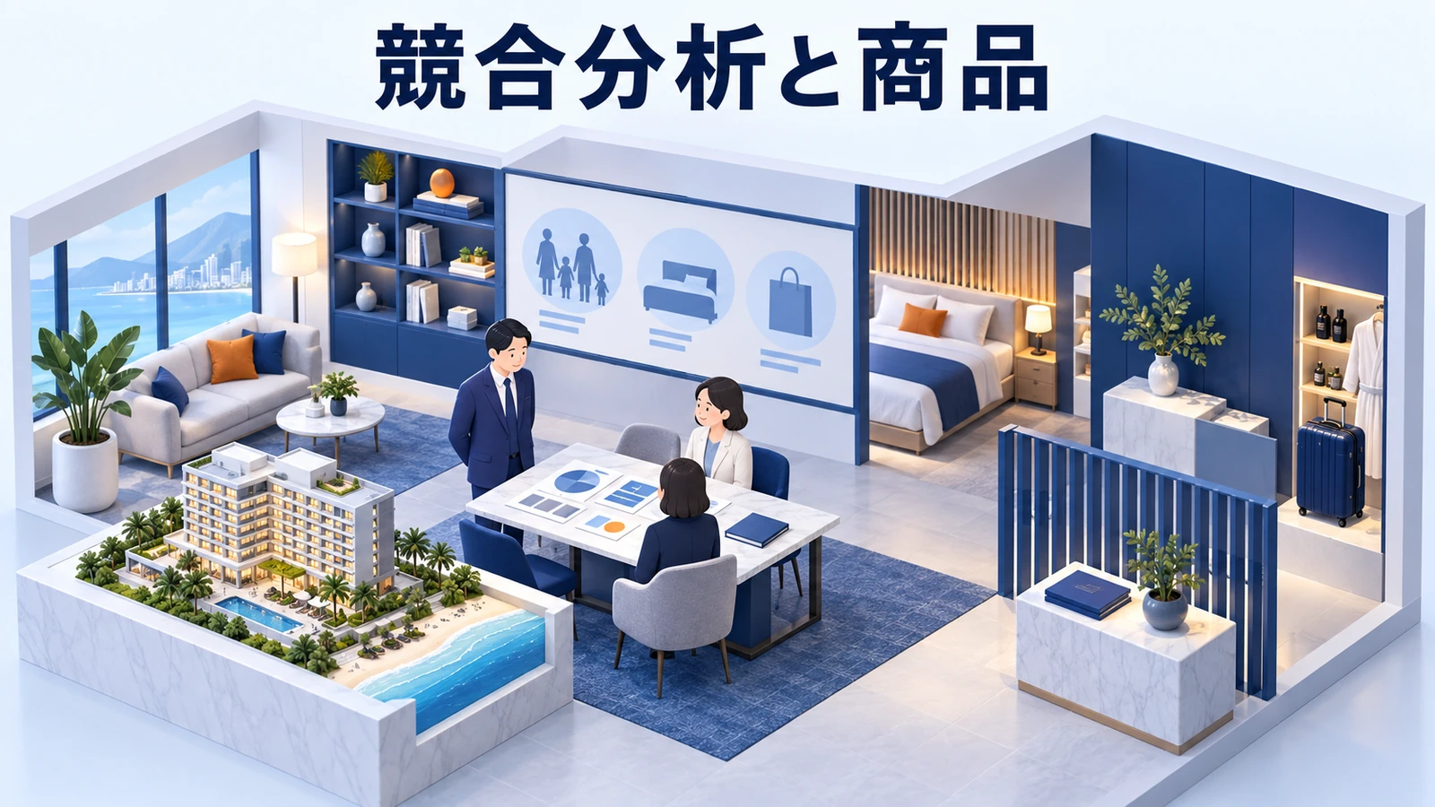 競合分析を自ホテルの商品判断へ落とし込むの図解
