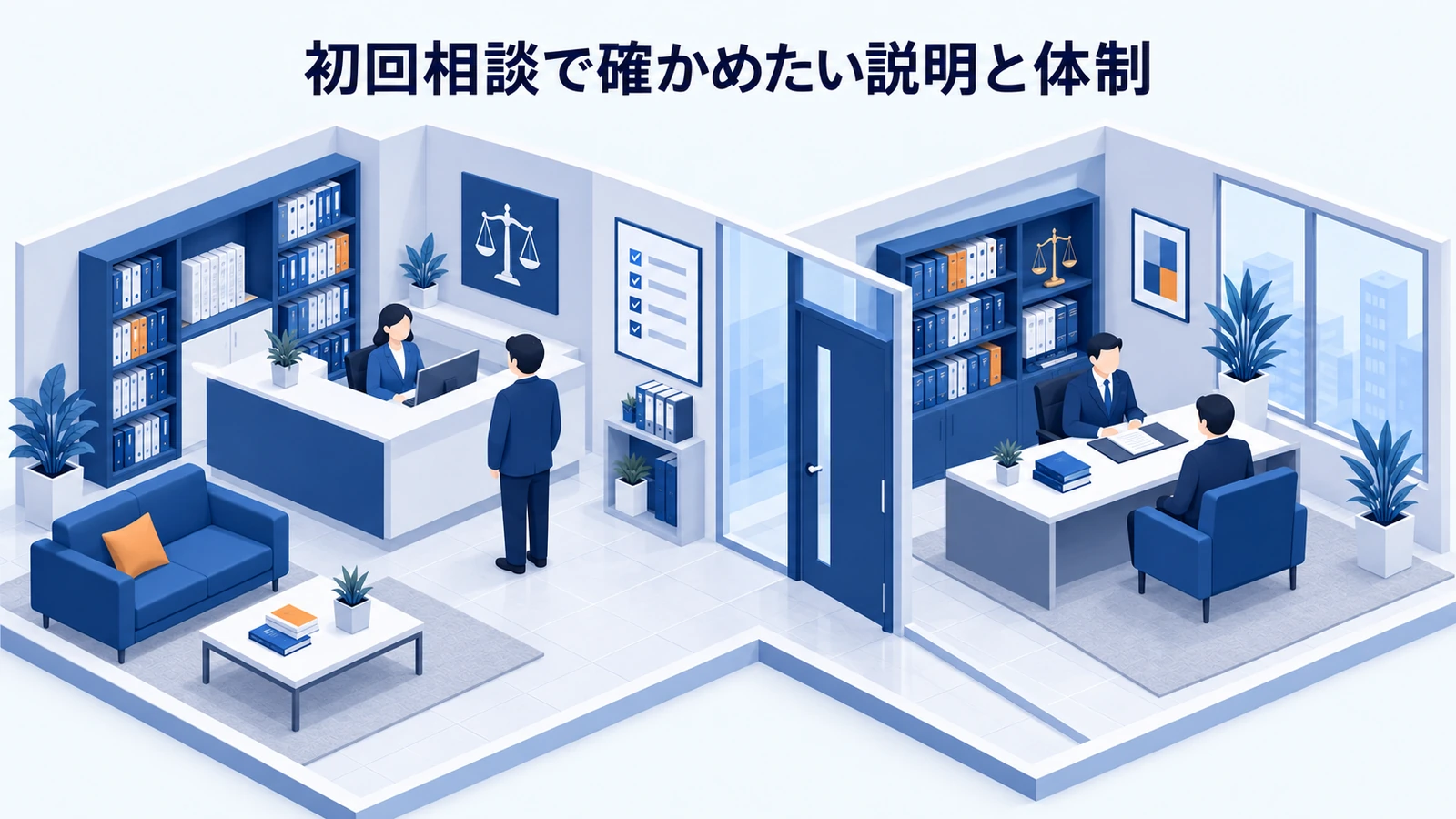 「初回相談で確かめたい説明と体制」を整理したImage 2.0図解