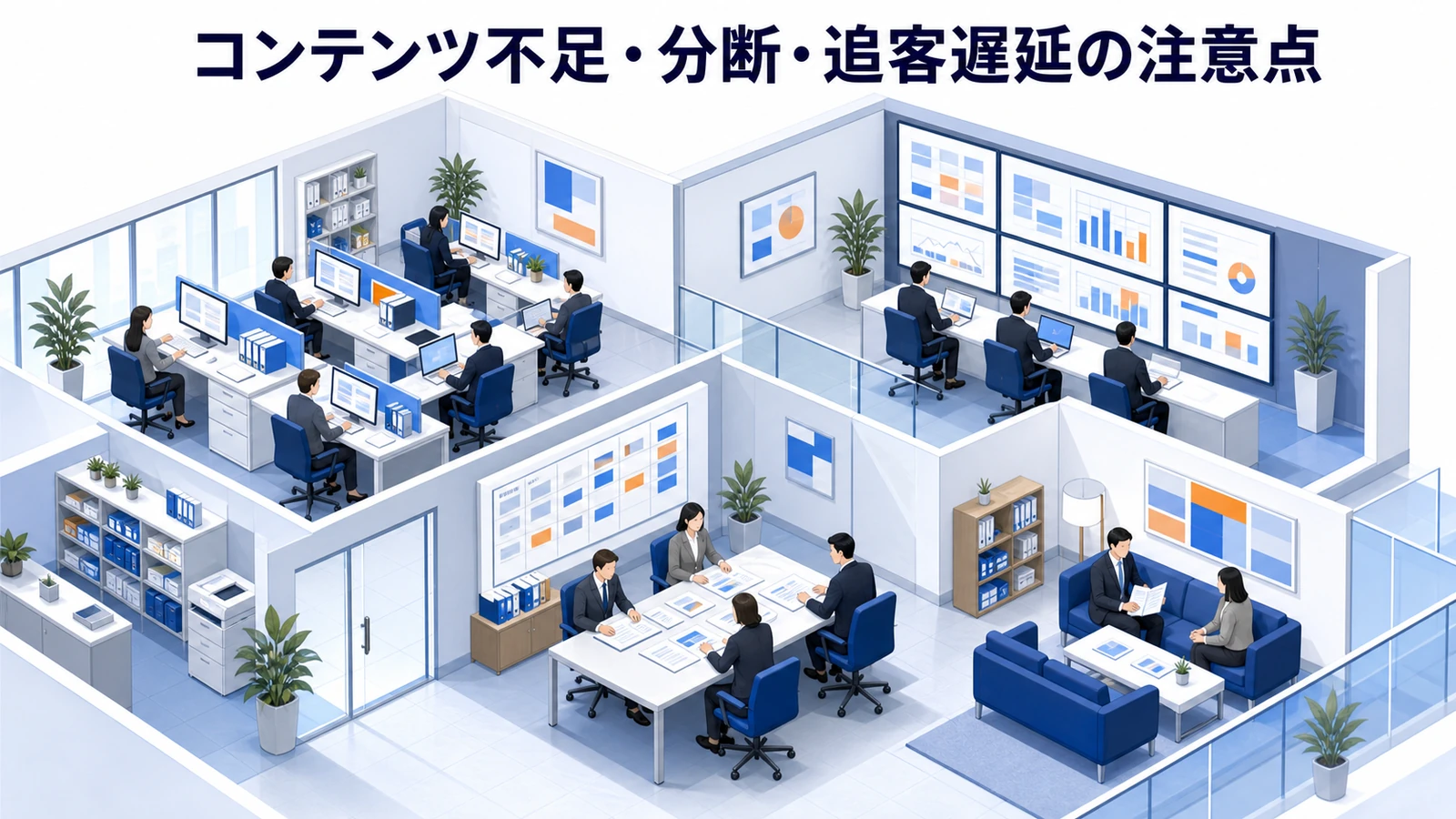 コンテンツ不足・分断・追客遅延の注意点を示すWeb広告運用