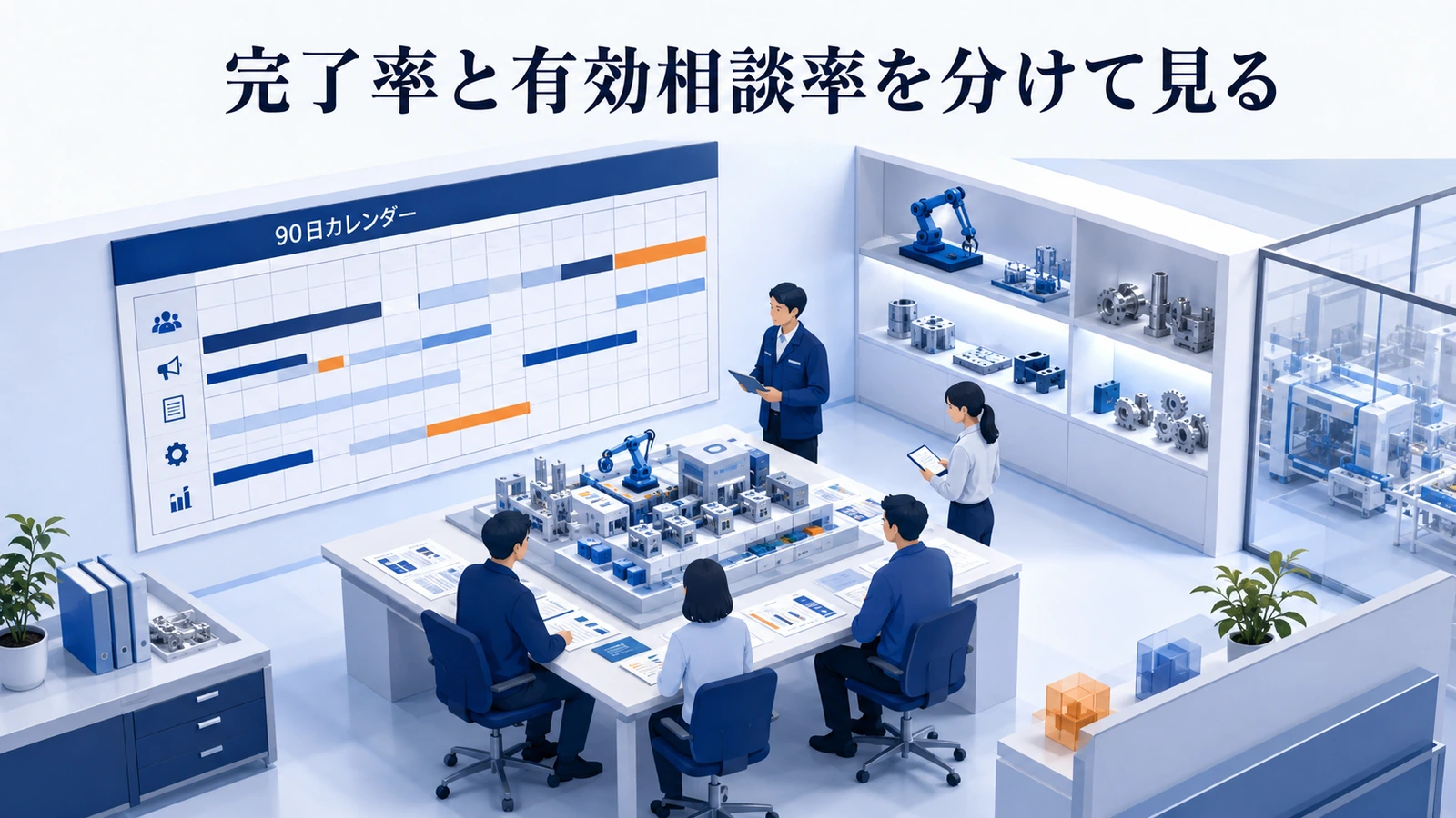 「完了率と有効相談率を分けて見る」の要点を整理したImage 2.0図解