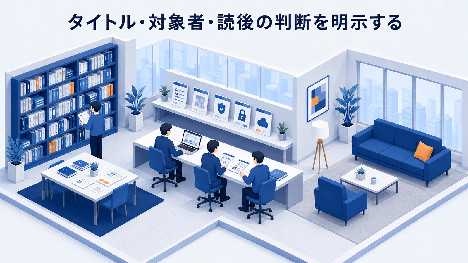 「タイトル・対象者・読後の判断を明示する」の要点を整理したImage 2.0図解