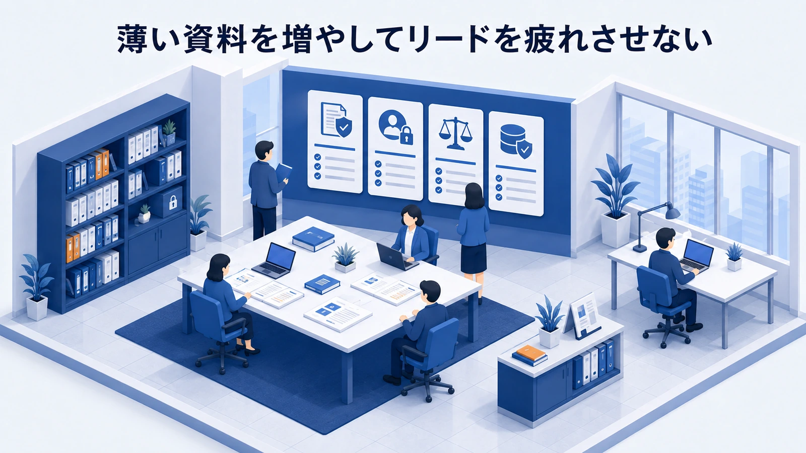「薄い資料を増やしてリードを疲れさせない」の要点を整理したImage 2.0図解