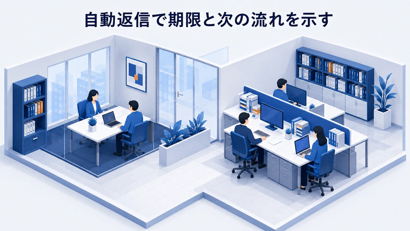 「自動返信で期限と次の流れを示す」の要点を整理したImage 2.0図解