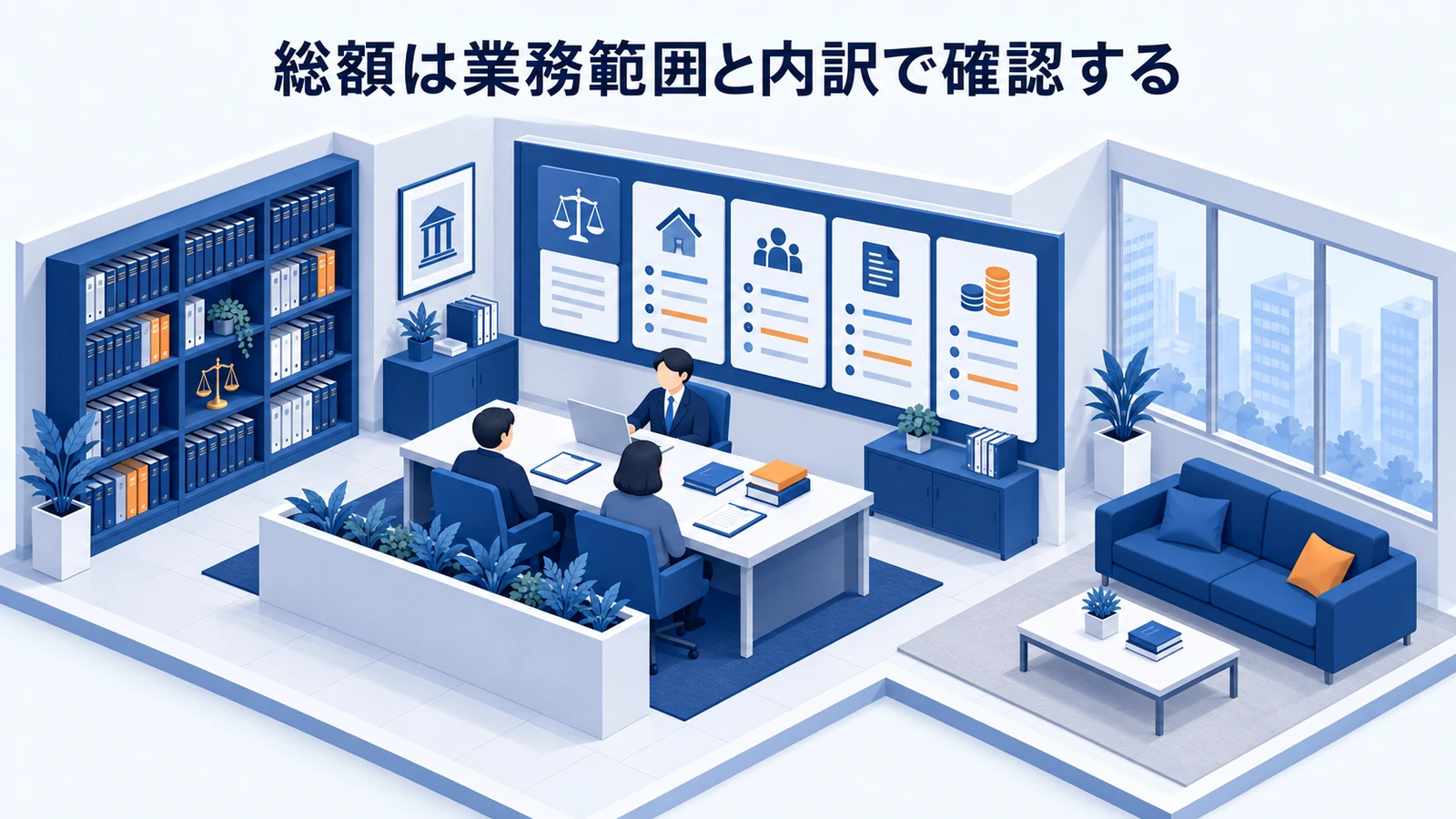 「総額は業務範囲と内訳で確認する」を整理したImage 2.0図解