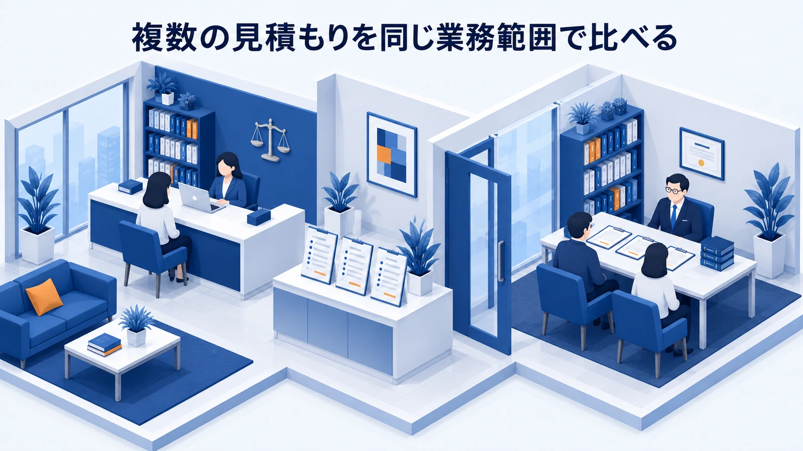 「複数の見積もりを同じ業務範囲で比べる」を整理したImage 2.0図解