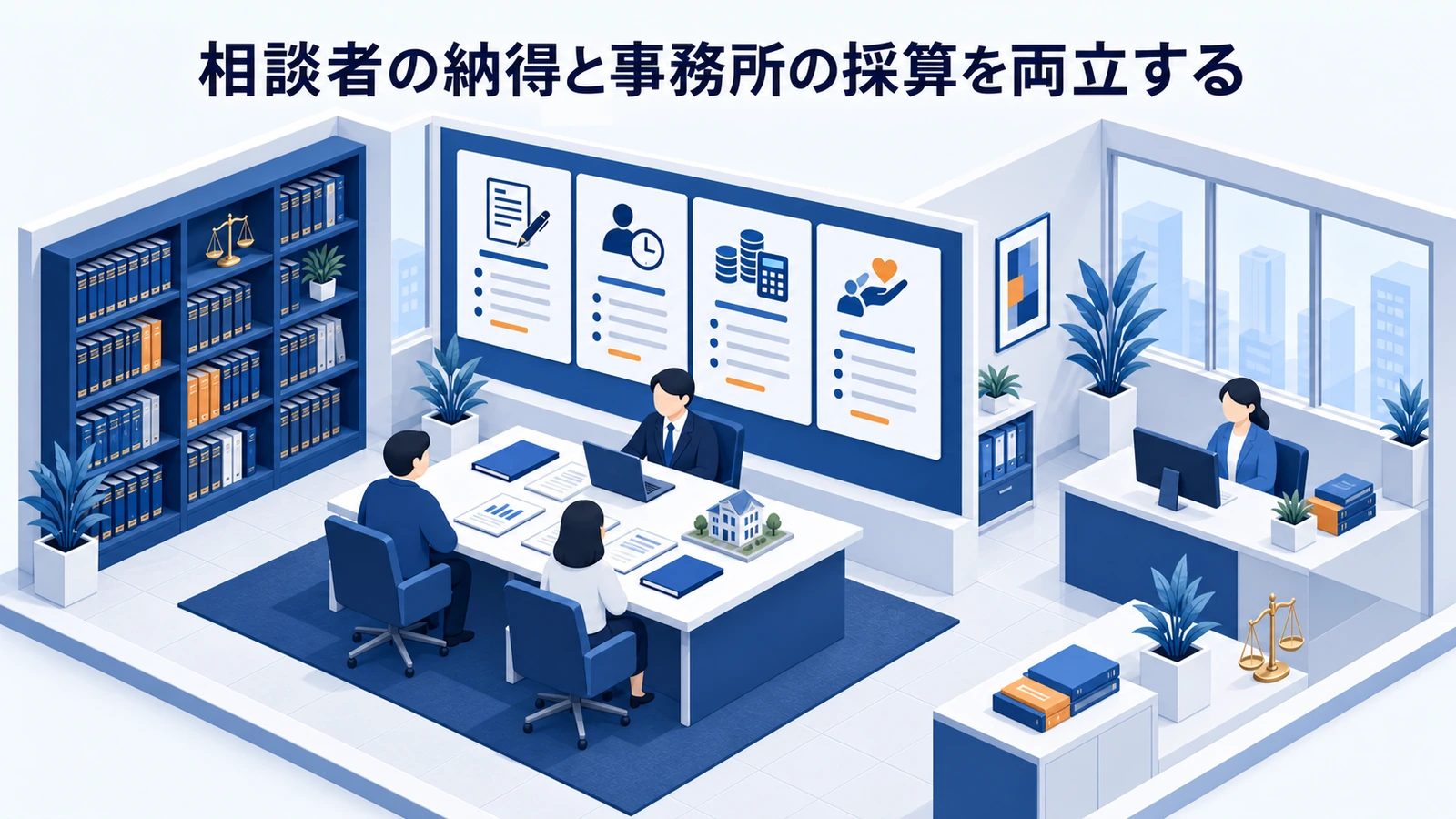 「相談者の納得と事務所の採算を両立する」を整理したImage 2.0図解