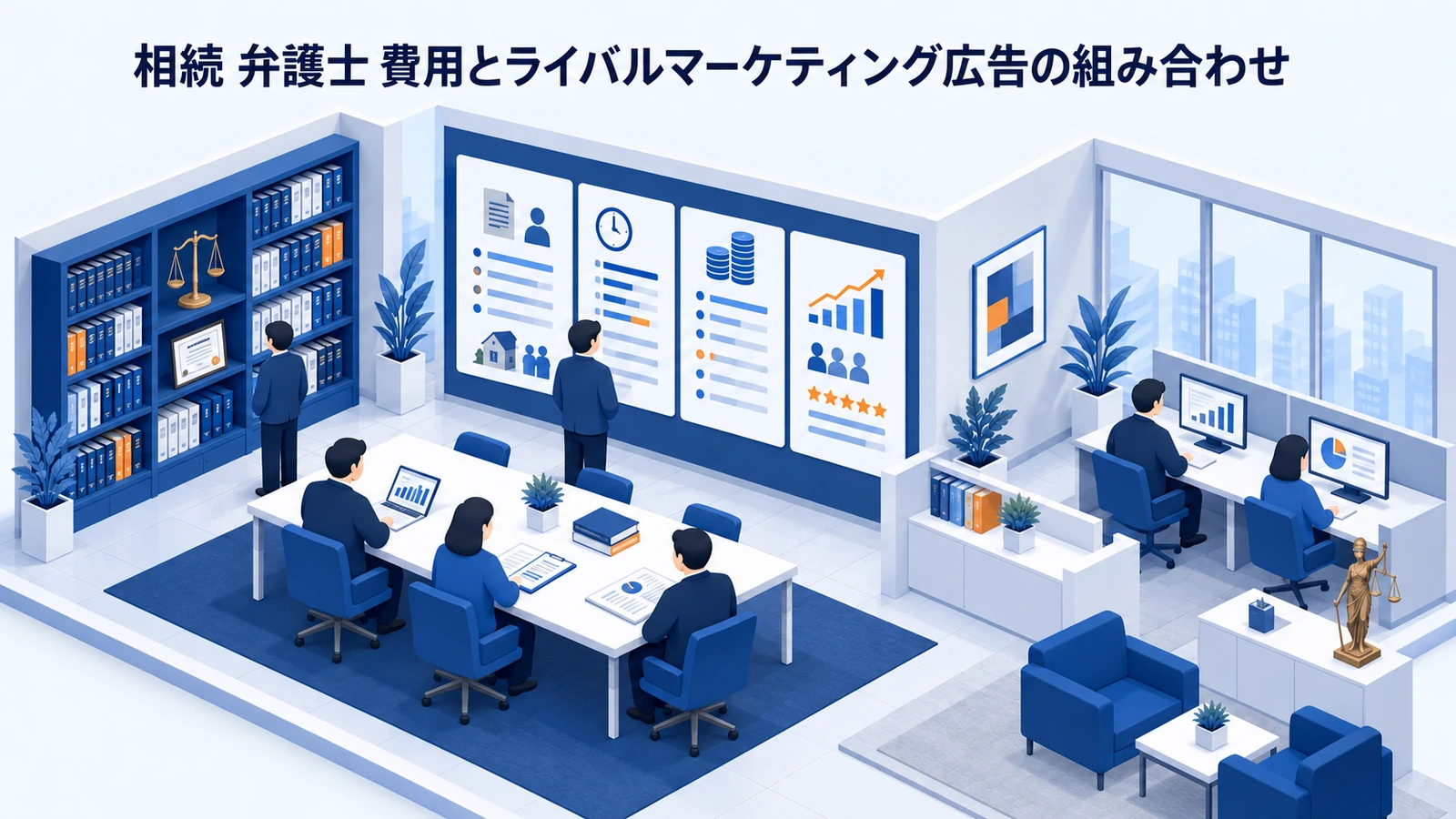 「相続 弁護士 費用とライバルマーケティング広告の組み合わせ」を整理したImage 2.0図解