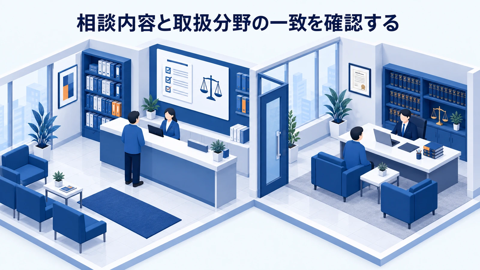 「相談内容と取扱分野の一致を確認する」を整理したImage 2.0図解