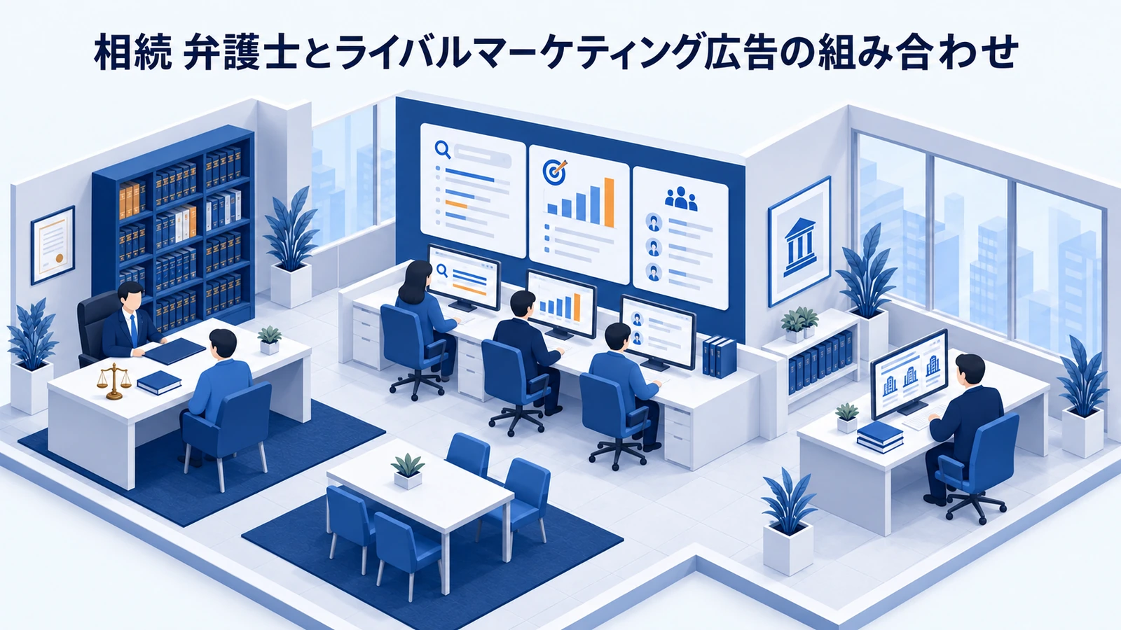 「相続 弁護士とライバルマーケティング広告の組み合わせ」を整理したImage 2.0図解